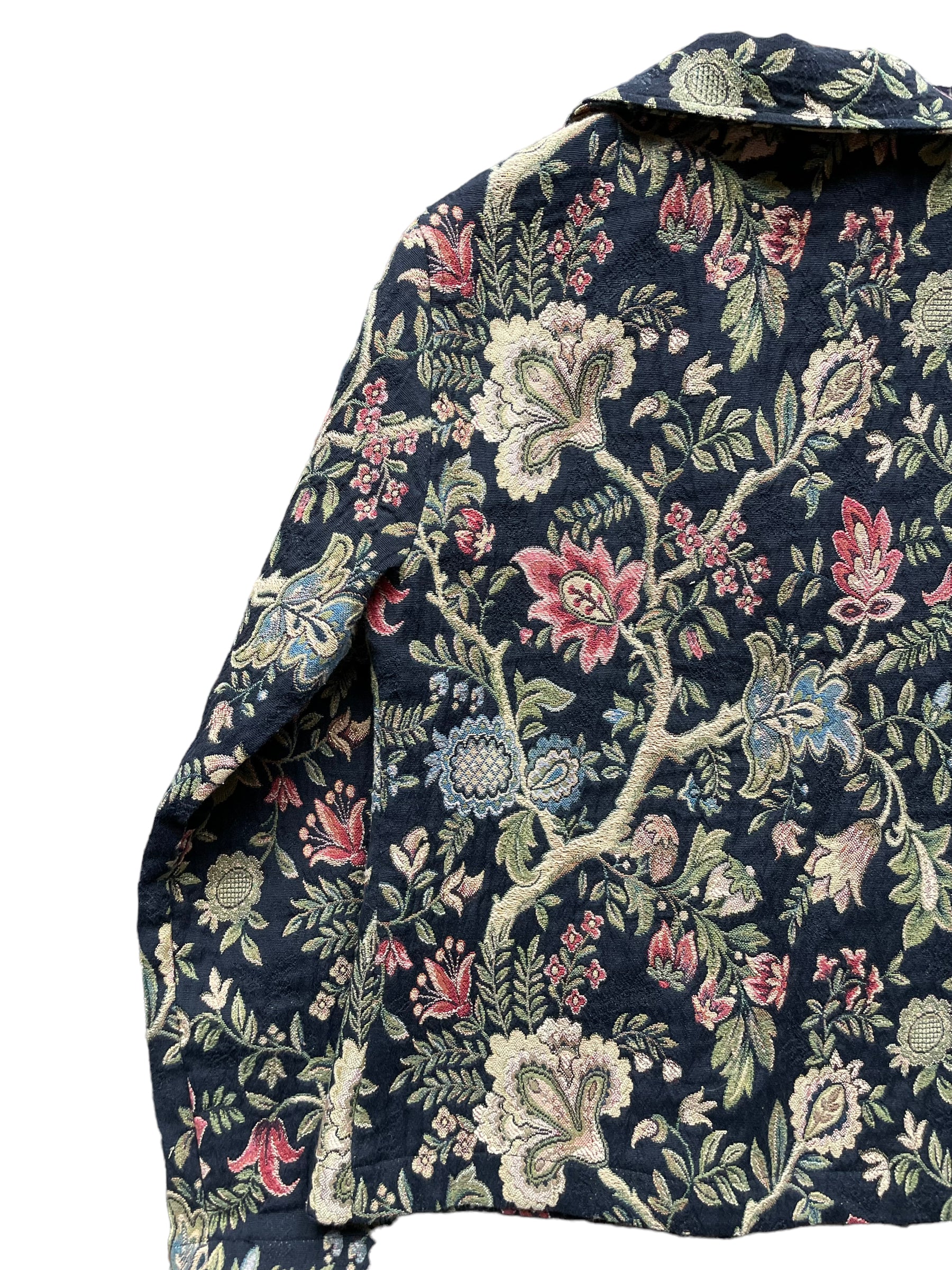 Back left side view of Vintage 90s Ladies Tapestry Jacket | Seattle True Vintage | Barn Owl Ladies Clothing