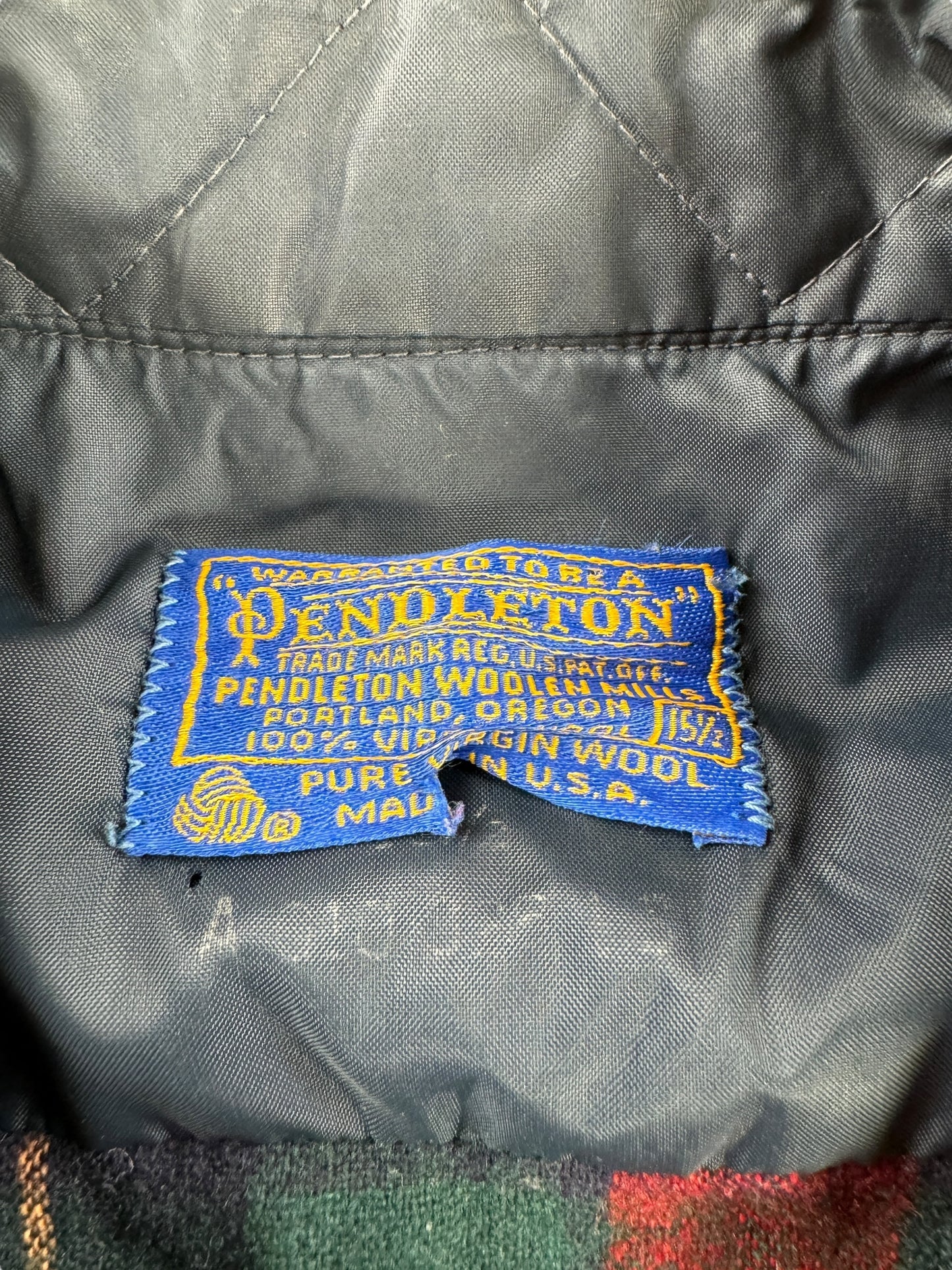 Tag on Vintage Red Navy & Green Pendleton SZ M