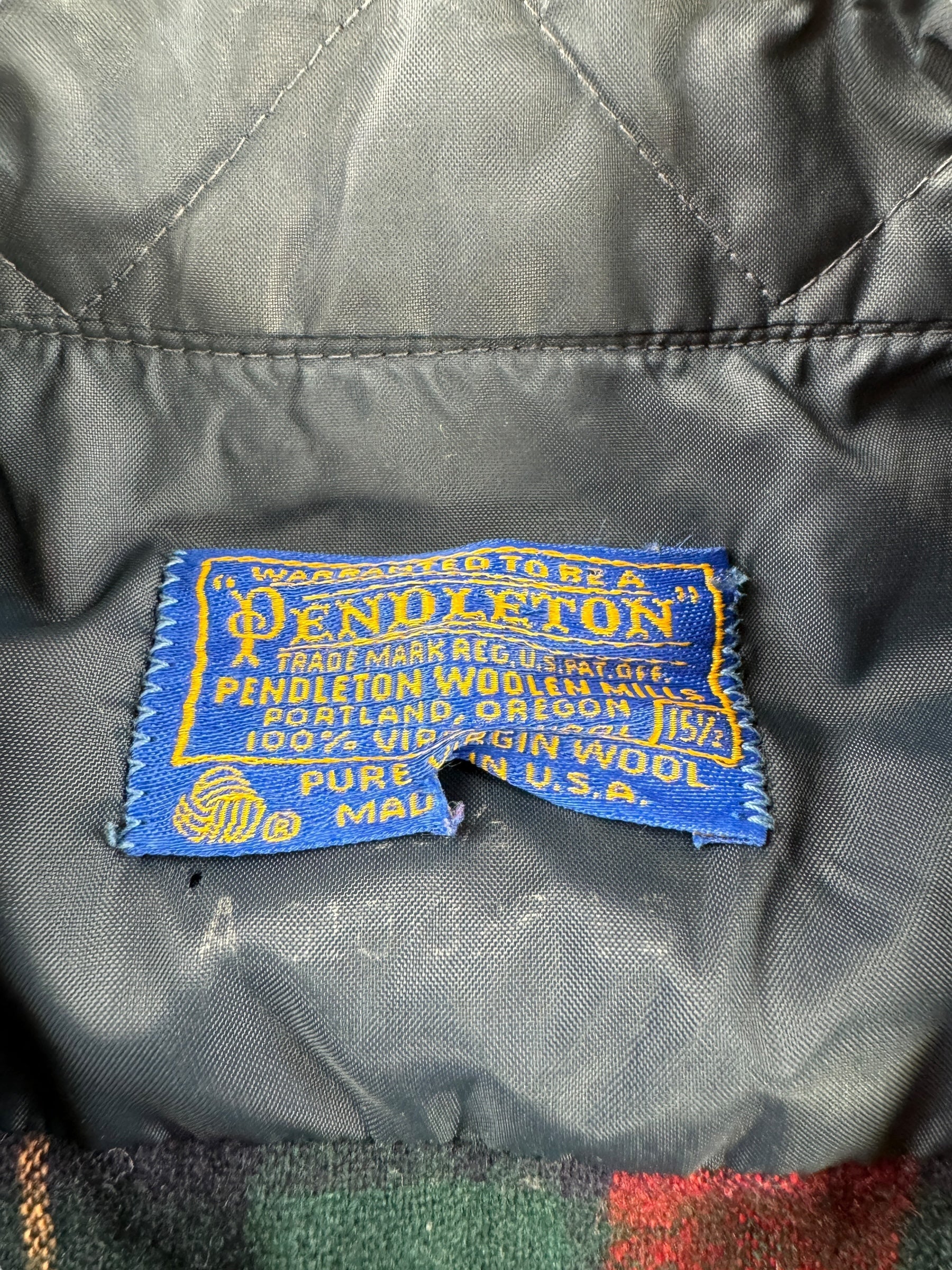 Tag on Vintage Red Navy & Green Pendleton SZ M