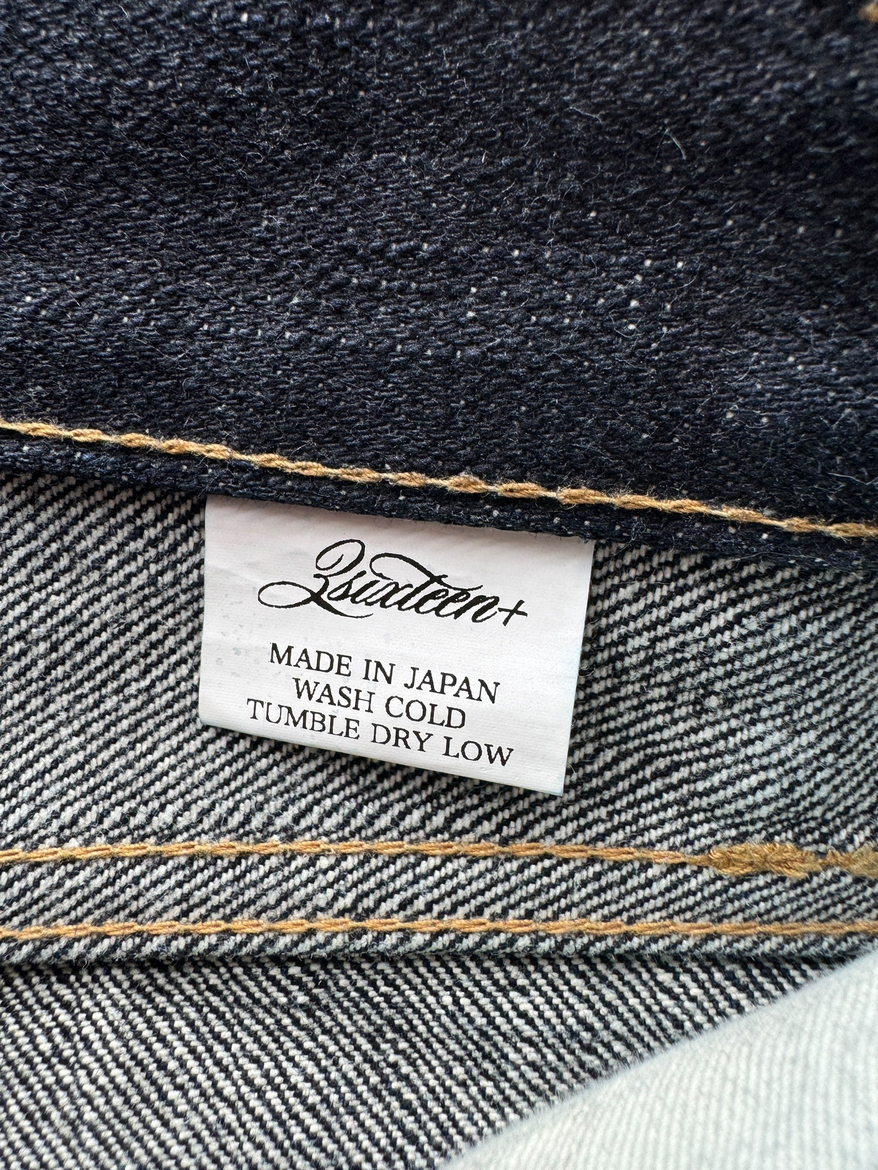 Tag on 3sixteen 21BSP Tapered Fit Raw Japanese Selvedge W34