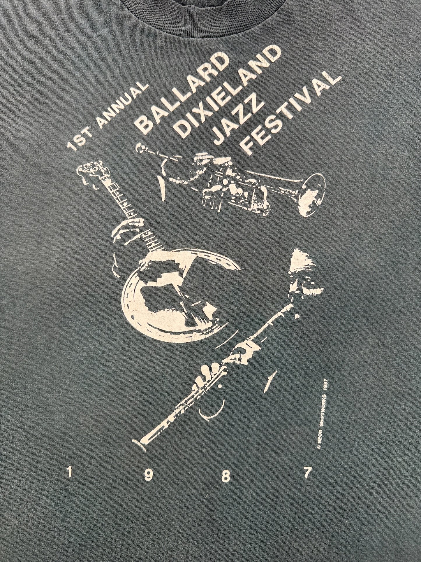 Graphic of Vintage 1987 Jazz Festival Tee SZ XL (Fits L)