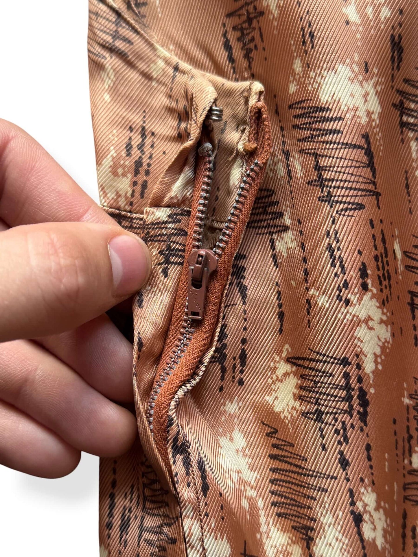 Zipper on Vintage 60 Scribble Fit and Flare Dress
