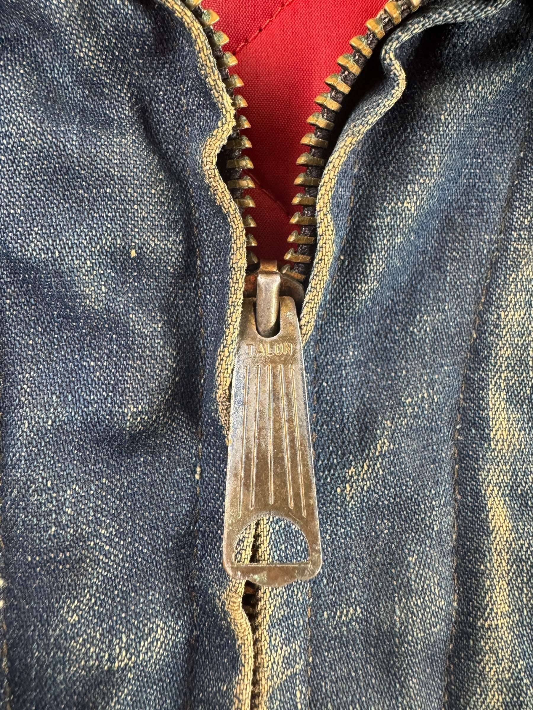 Zipper on Vintage 70s Era Lee 191-LB Denim Jacket SZ 38
