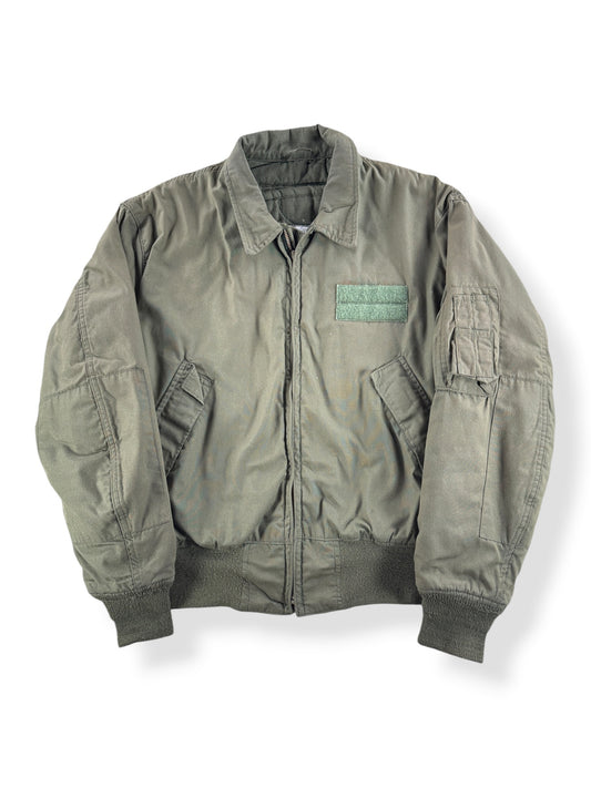 Front of Vintage 80s Military Cold Weather Bomber Jacket SZ L (Fits M)