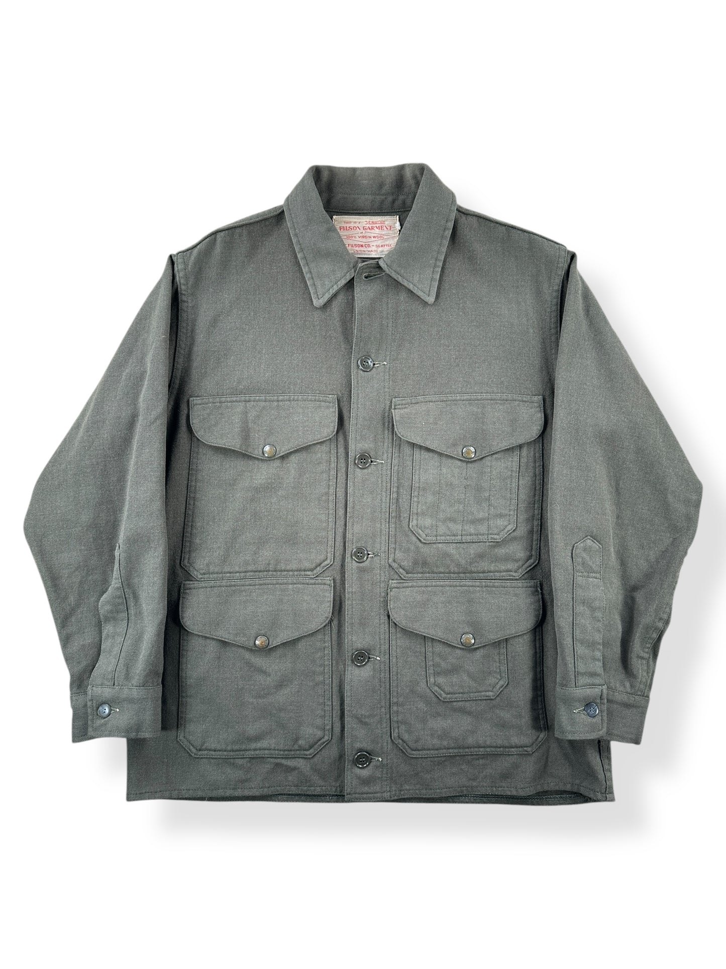 Front of Vintage Union Made Filson Forestry Cloth Jacket SZ M