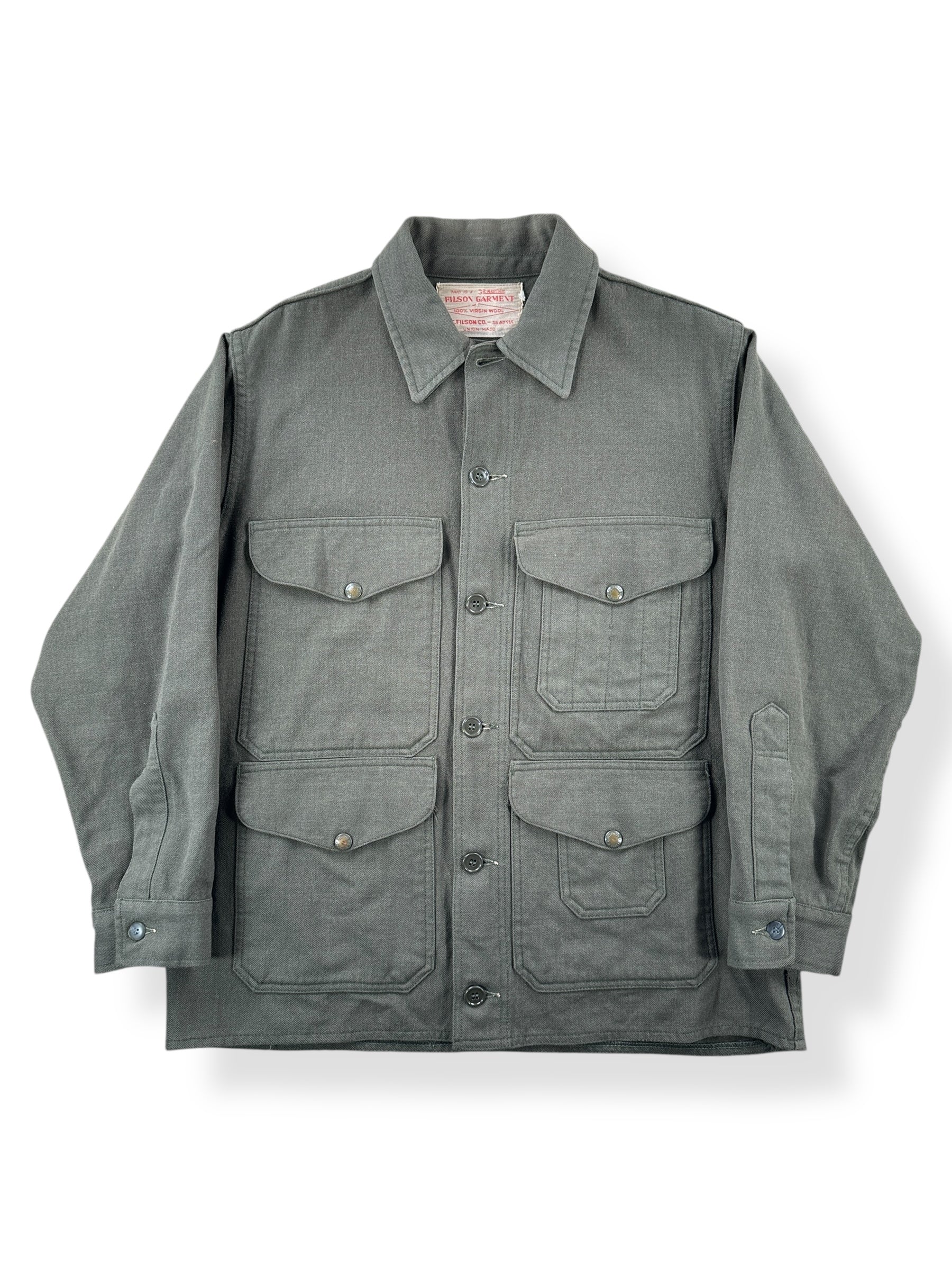 Front of Vintage Union Made Filson Forestry Cloth Jacket SZ M