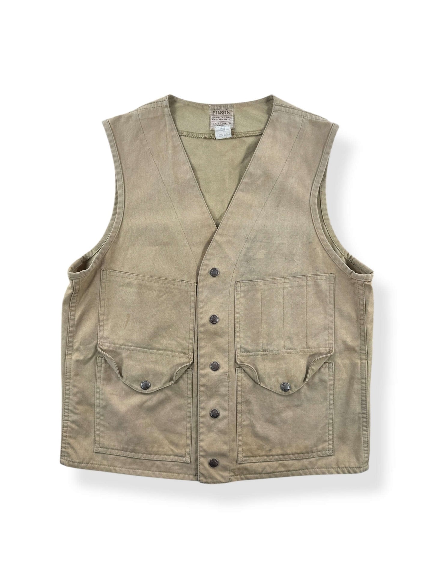 Front of Vintage Filson Tin Cloth Vest SZ 36