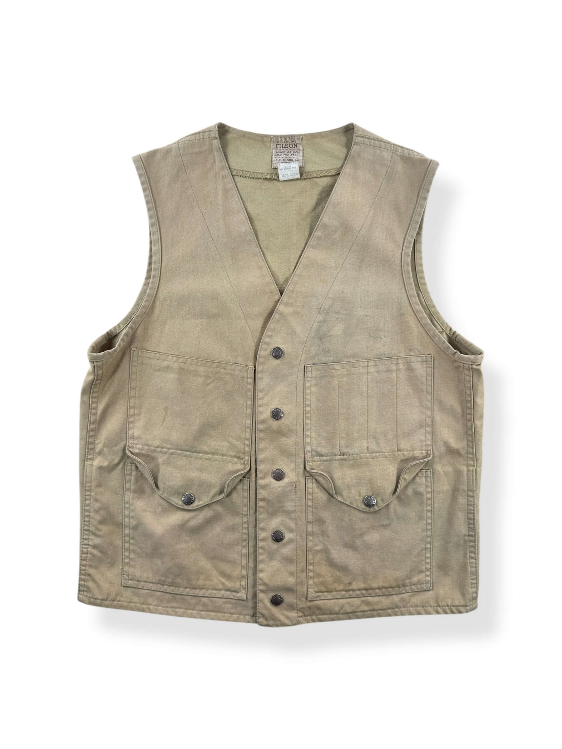Front of Vintage Filson Tin Cloth Vest SZ 36