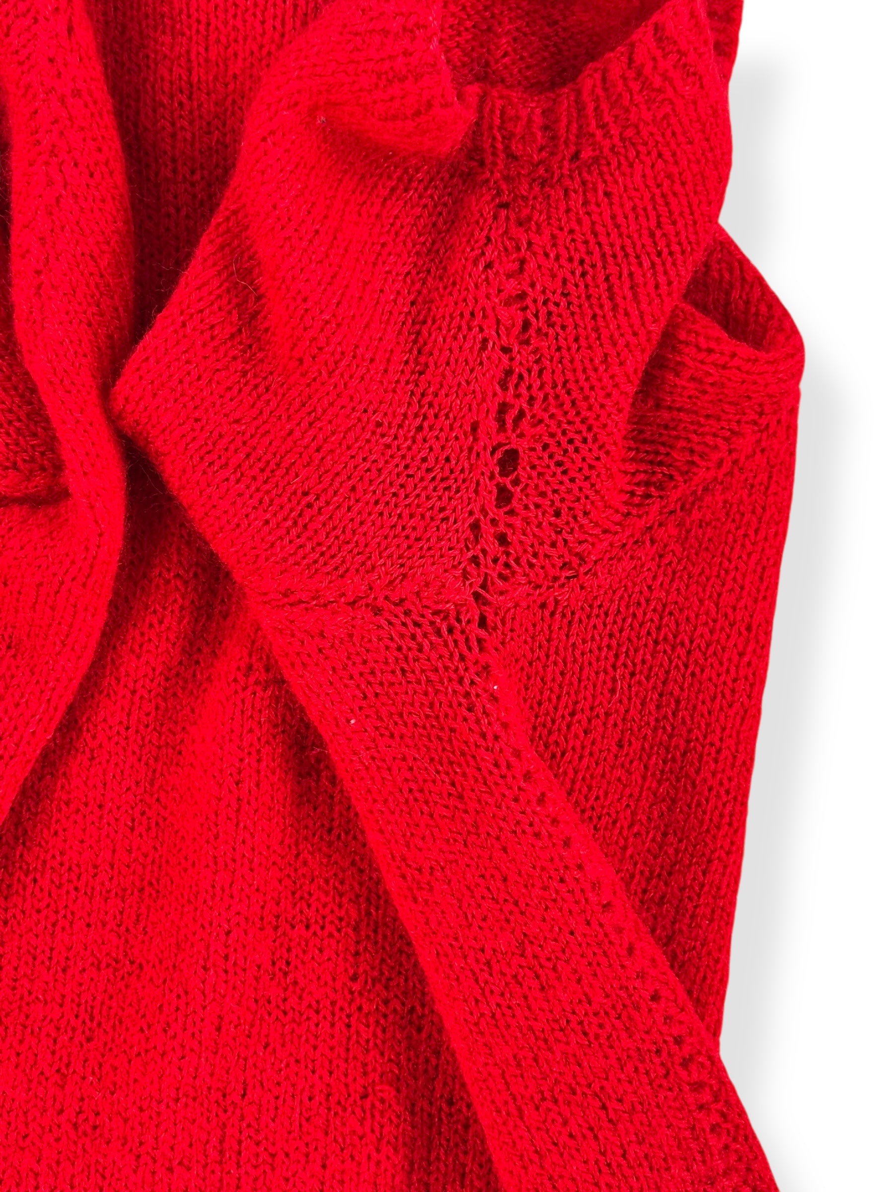 Under arm of 1960s Red Mohair Sweater L