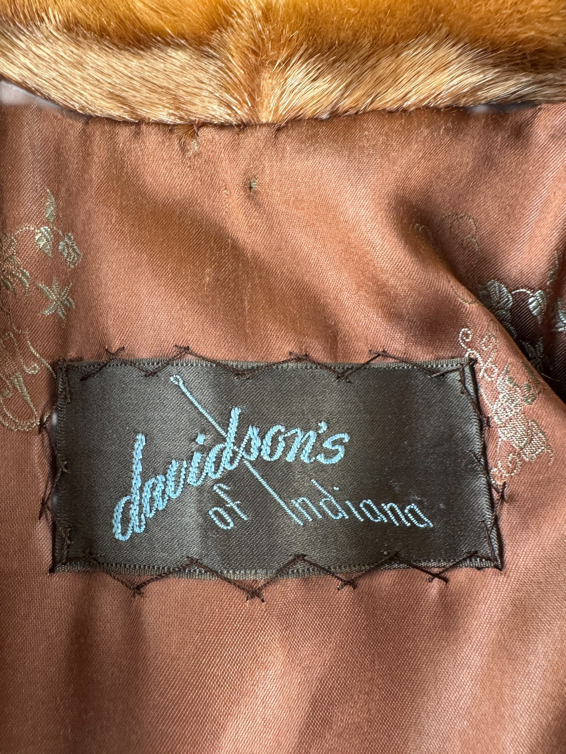 Label on Vintage 60s Fur Coat SZ XXL AS IS