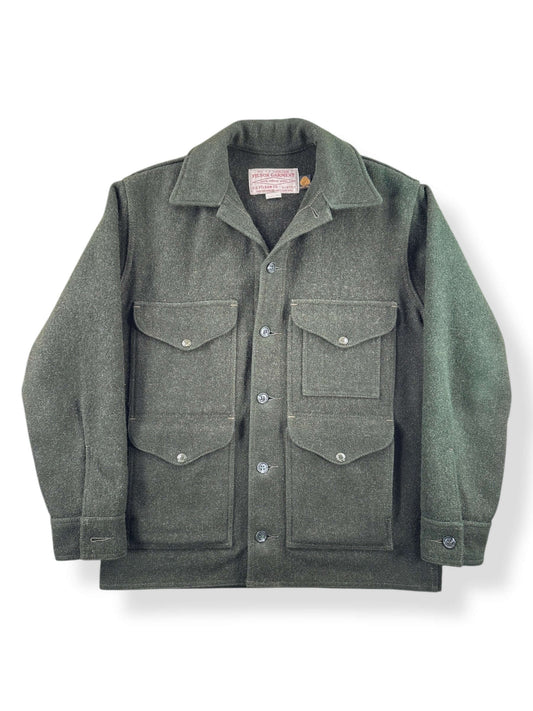Front of Vintage 80s Era Filson Forest Green Mackinaw Cruiser Jacket SZ 38