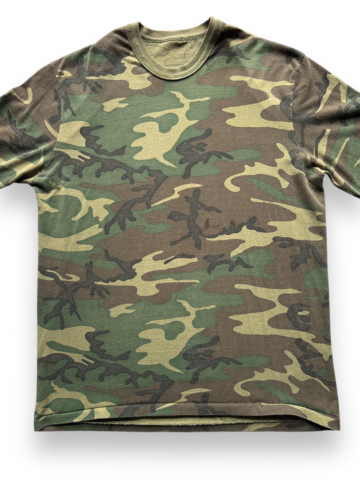 front close up of Vintage Camo Tee SZ L