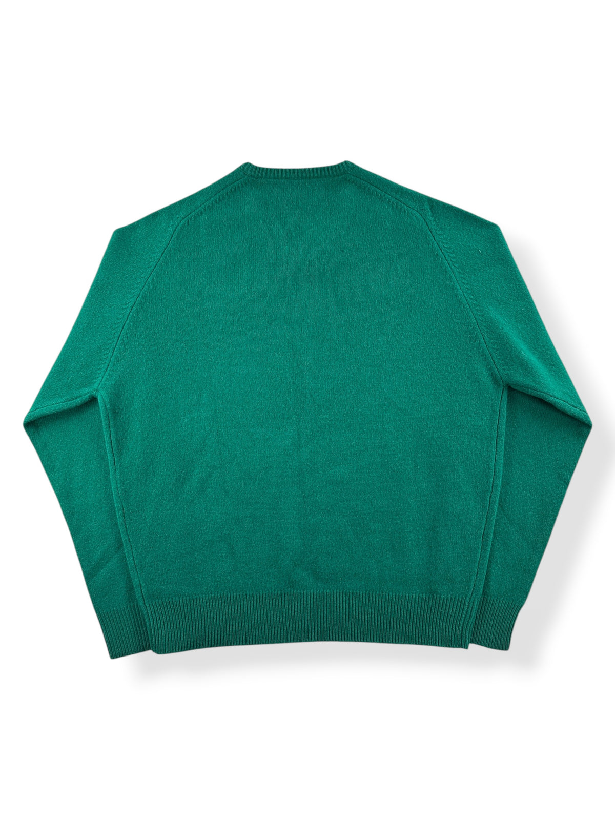 Back of Vintage Green Polo Lambswool Sweater SZ M