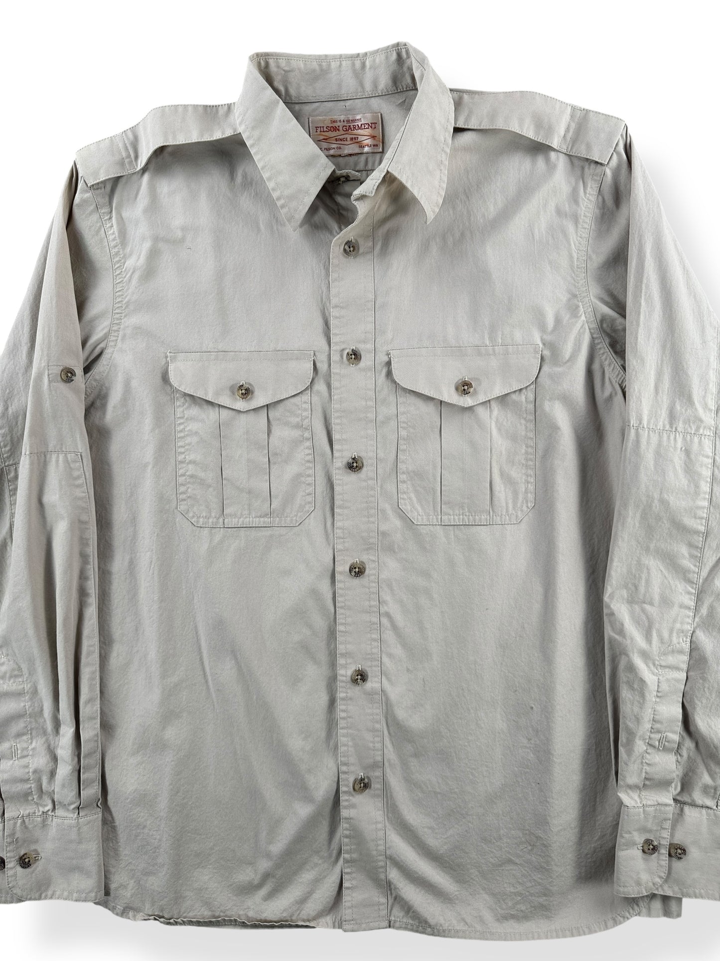 Front Close Up of Filson Featherweight Shirt SZ M