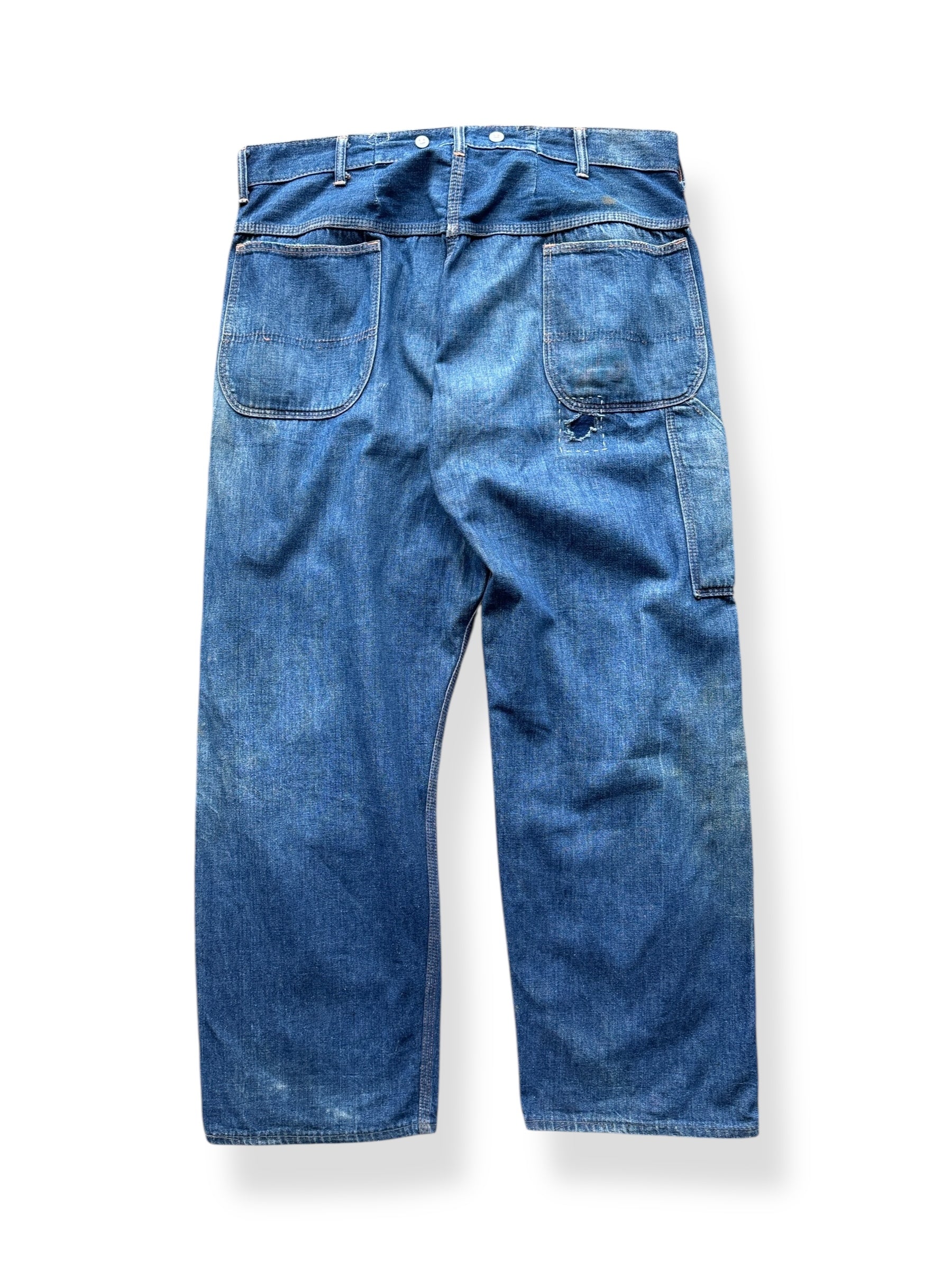 Back of Vintage Union Made Hand Repaired Carpenter Jeans W37