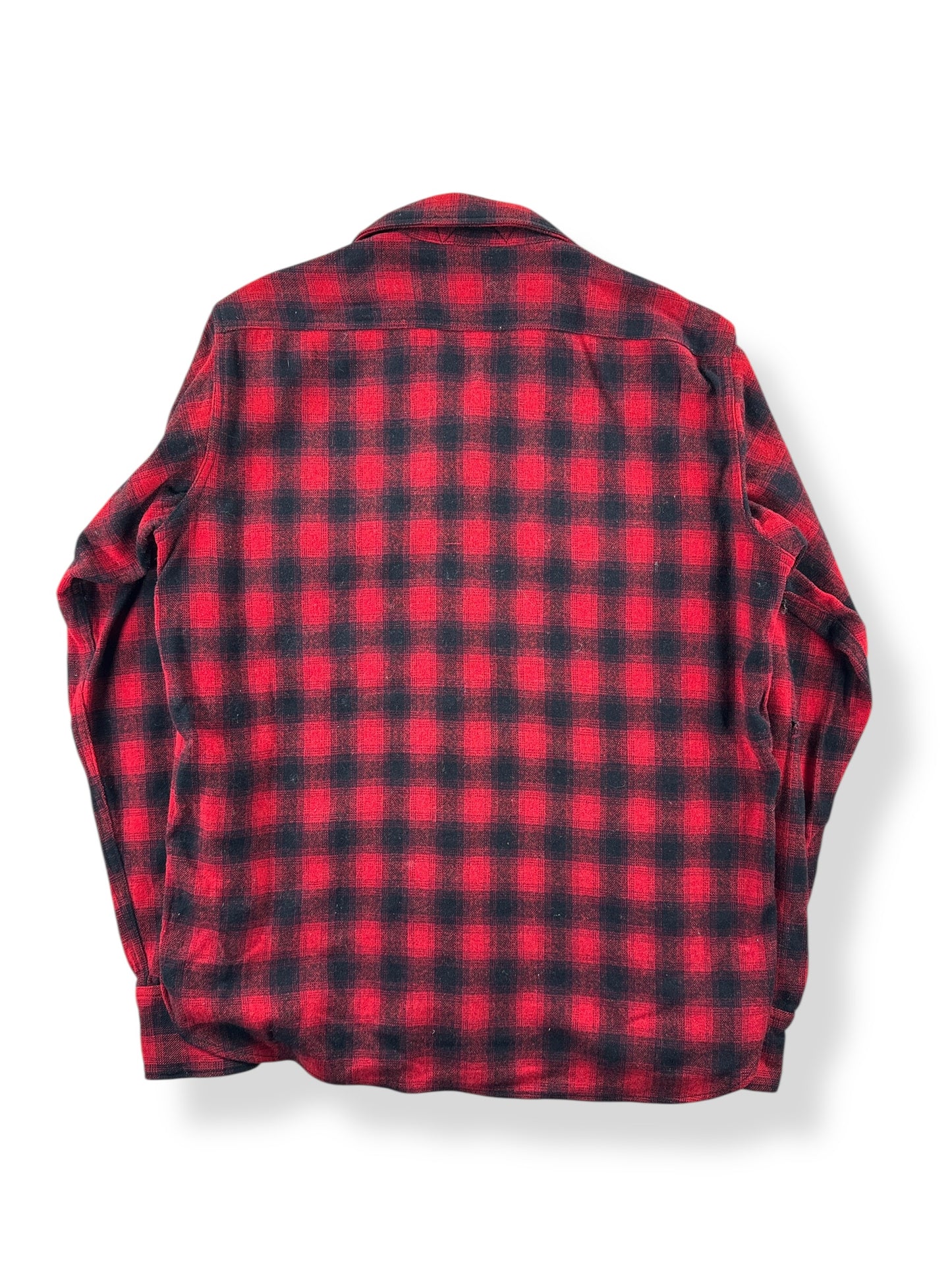 Back of Vintage Town & Country Wool Shadow Plaid Flannel SZ M