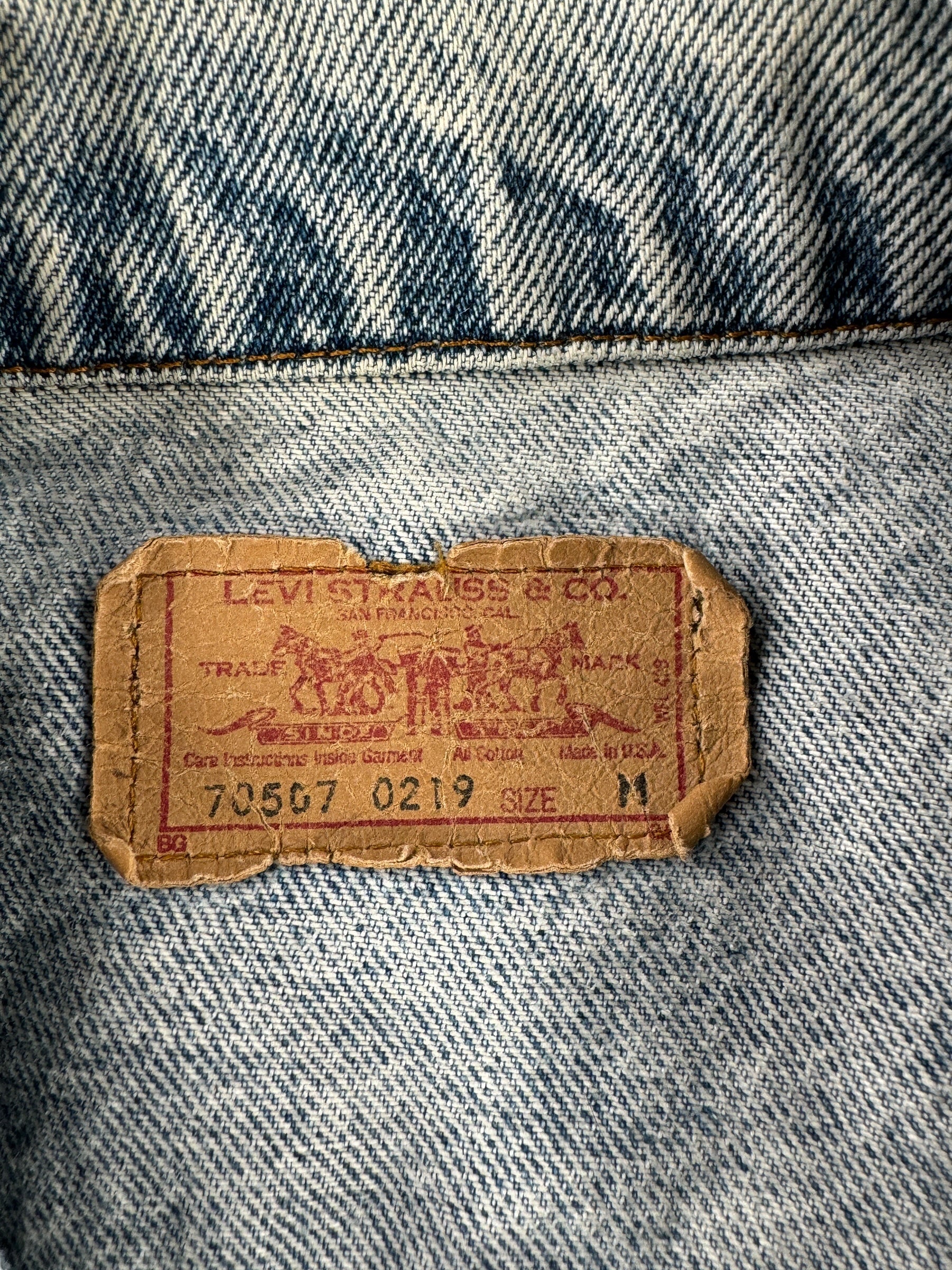 Tag on Vintage Levi's Acid Wash Type 3 Jacket SZ L