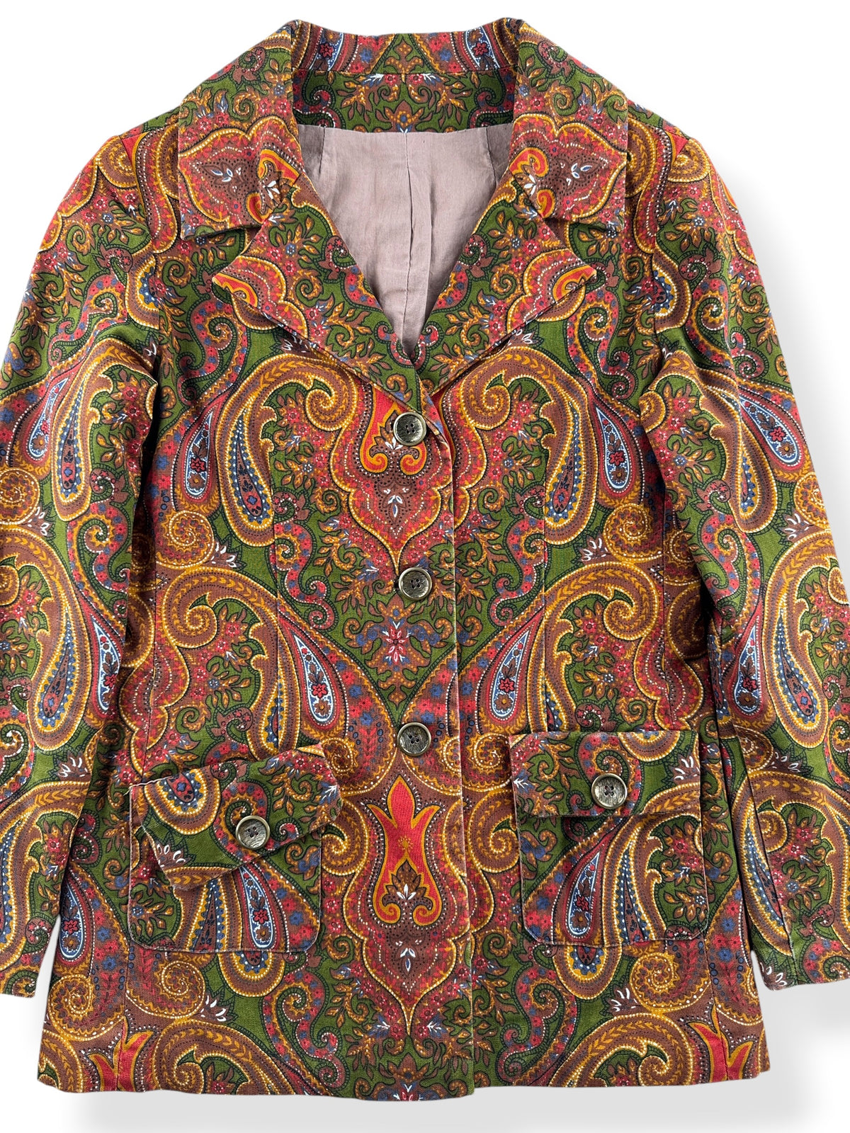 Close-up of Vintage 60s/70s Paisley Jacket SZ S