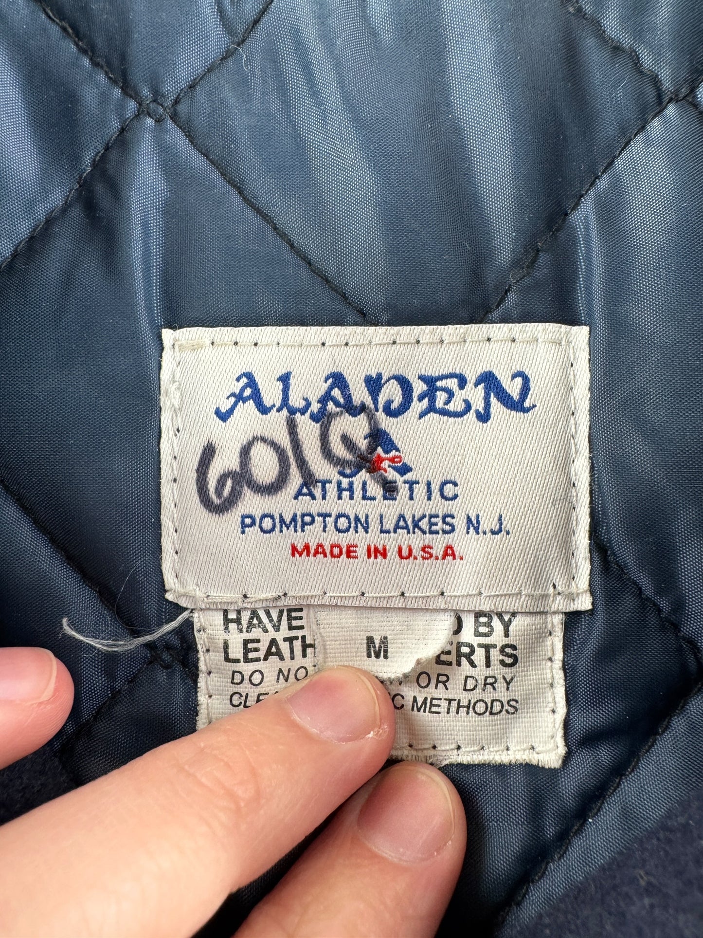 Label on Vintage Hackensack Comets Baseball Varsity Jacket SZ M