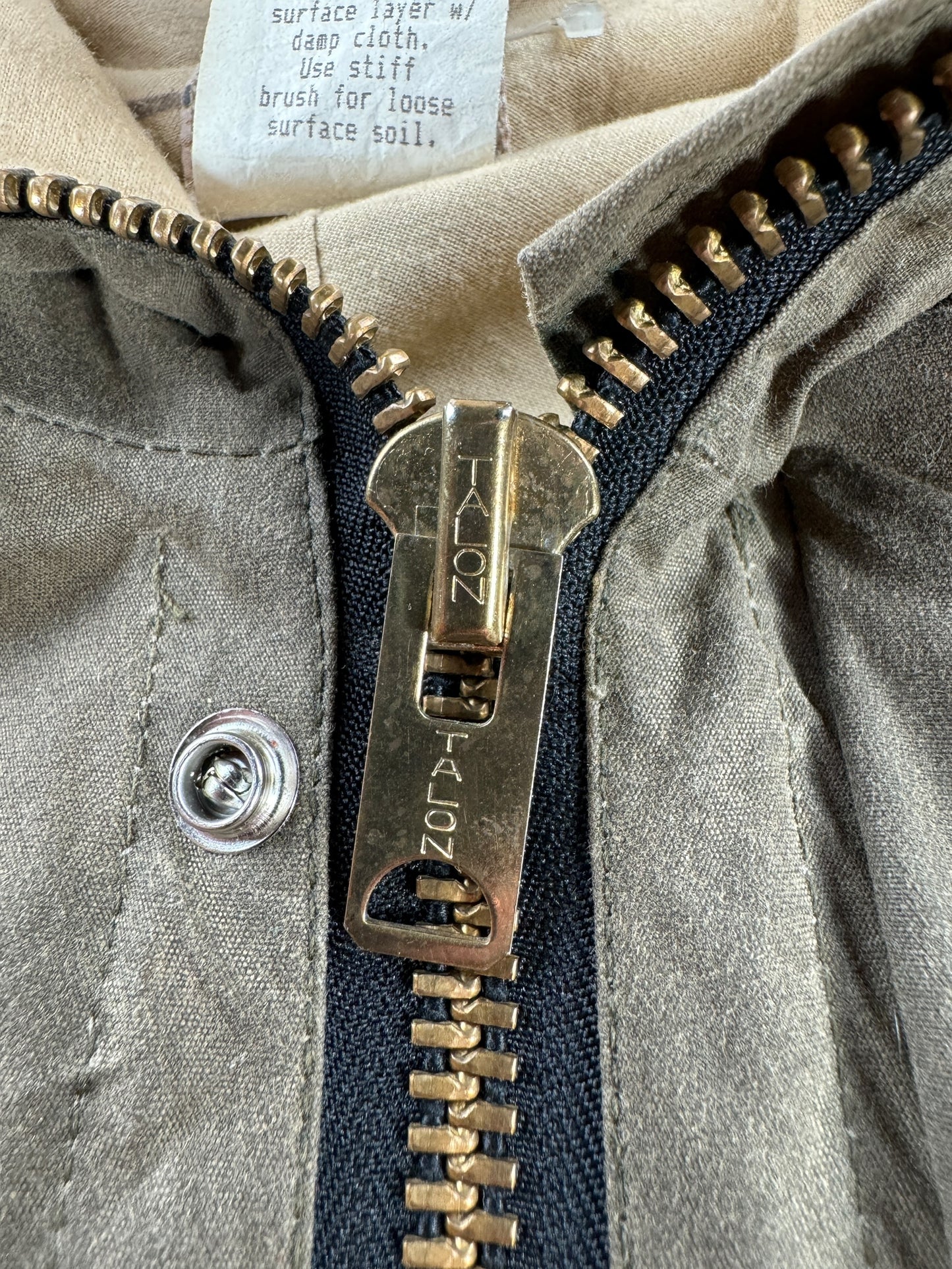 Zipper on Vintage Filson All Season Rain Coat SZ L