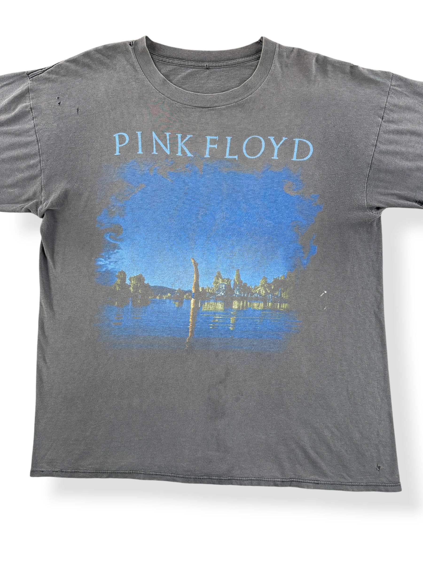 Front Close Up of Vintage 90s Pink Floyd Wish You Were Here Tee SZ XL