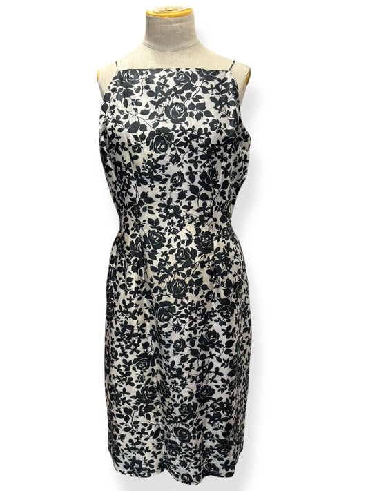 Front view of 60s Silk Floral Dress M