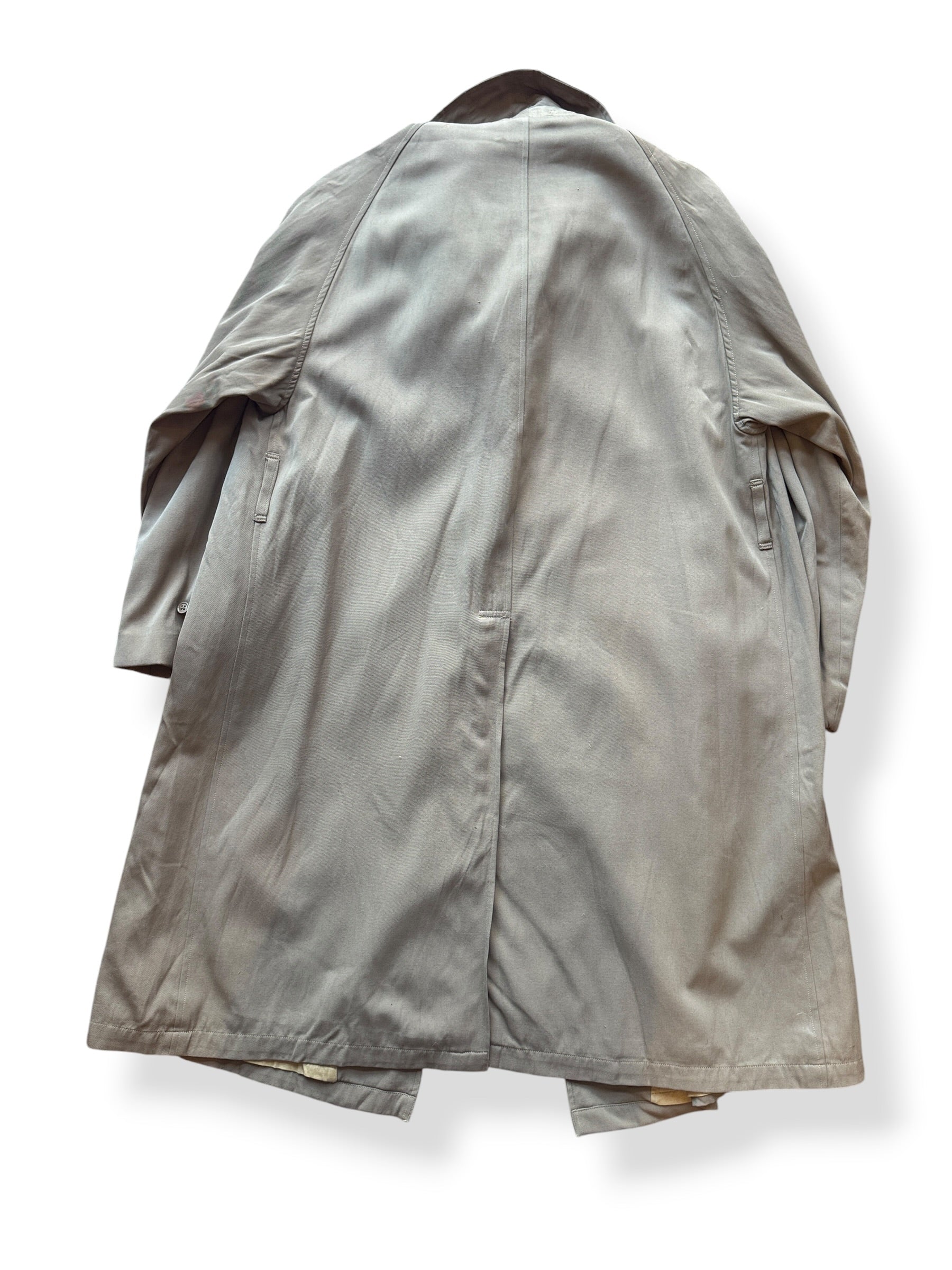 Back of Vintage Wool Gabardine Trench Coat SZ XL