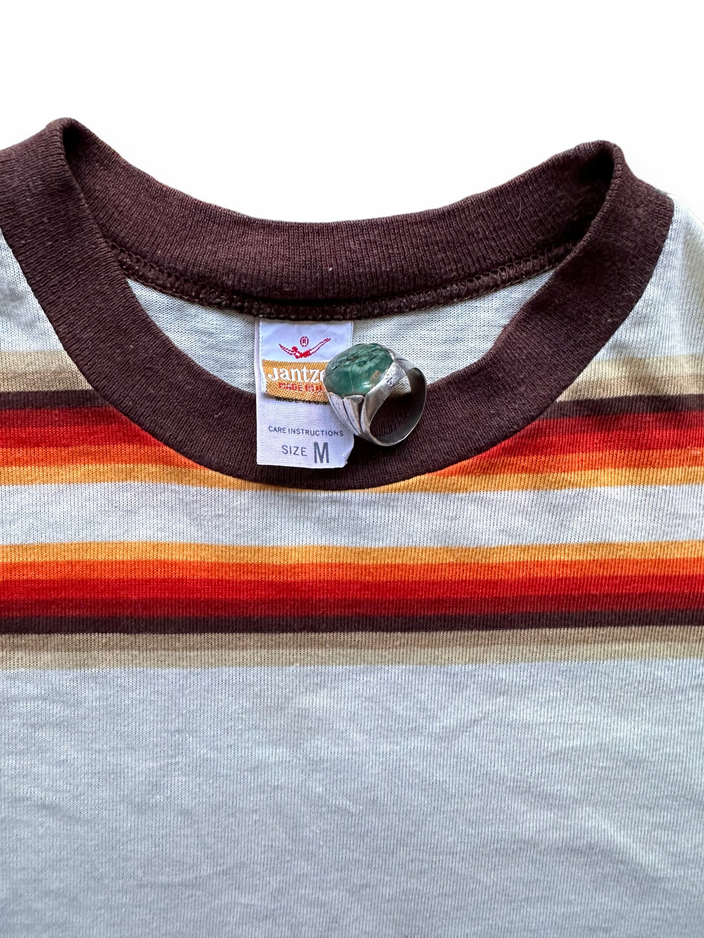 Tag View of Vintage Jantzen Striped Shirt SZ M | Vintage Striped Shirt Seattle | Barn Owl Vintage Seattle