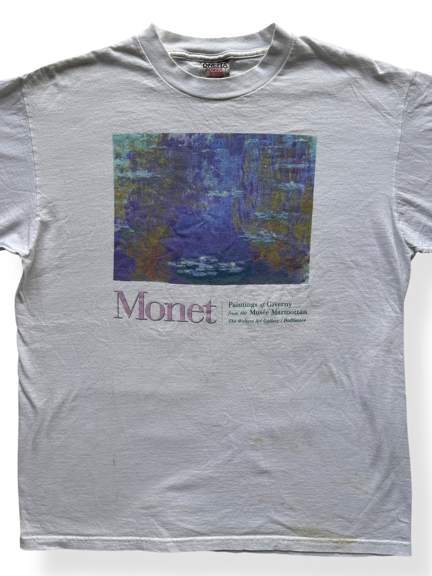 Front Close Up of Vintage Monet Art Tee SZ L