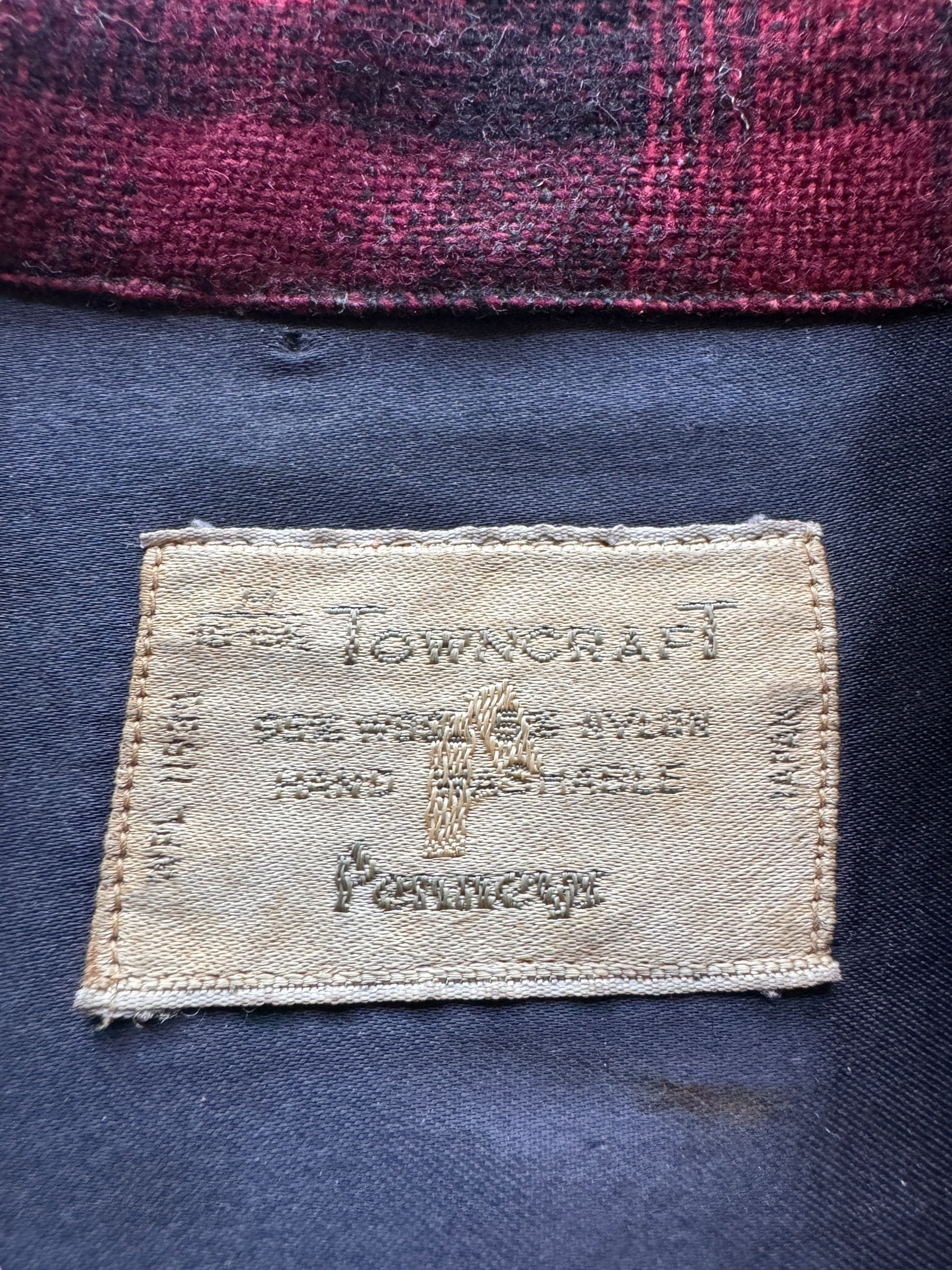 tag on Vintage 60s Penneys Wool Board Shirt SZ M