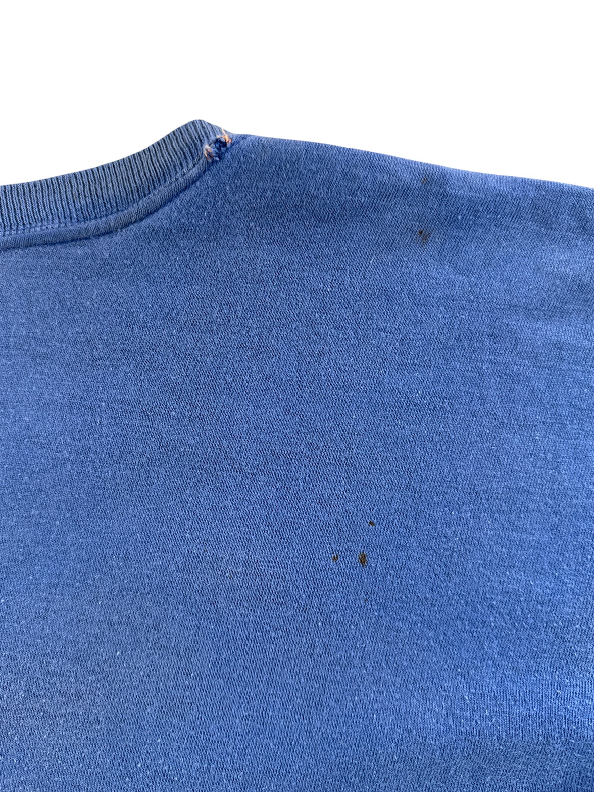 Small stains on back shoulder of inside-out Vintage Orange / Blue Reversible Tee SZ M