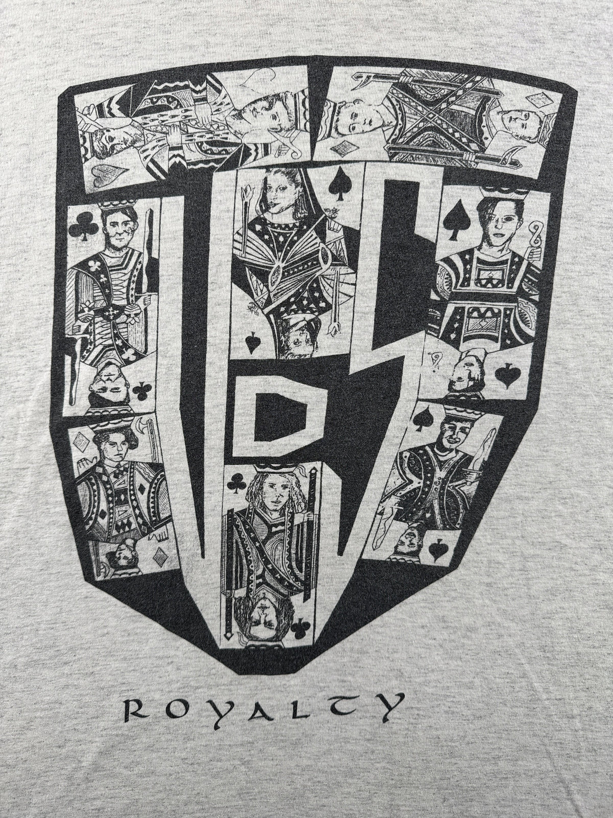 Front graphic on Vintage 1992 Royalty SHTRK Tour Tee SZ XL