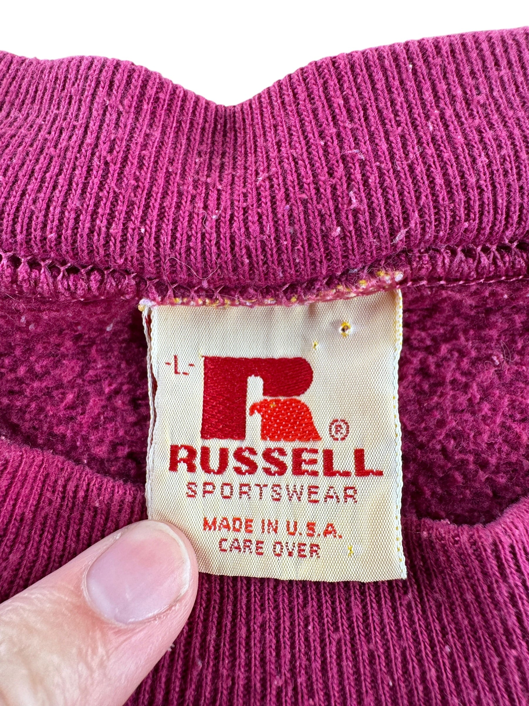 Tag on Vintage Blank Pink Russell Crewneck SZ L
