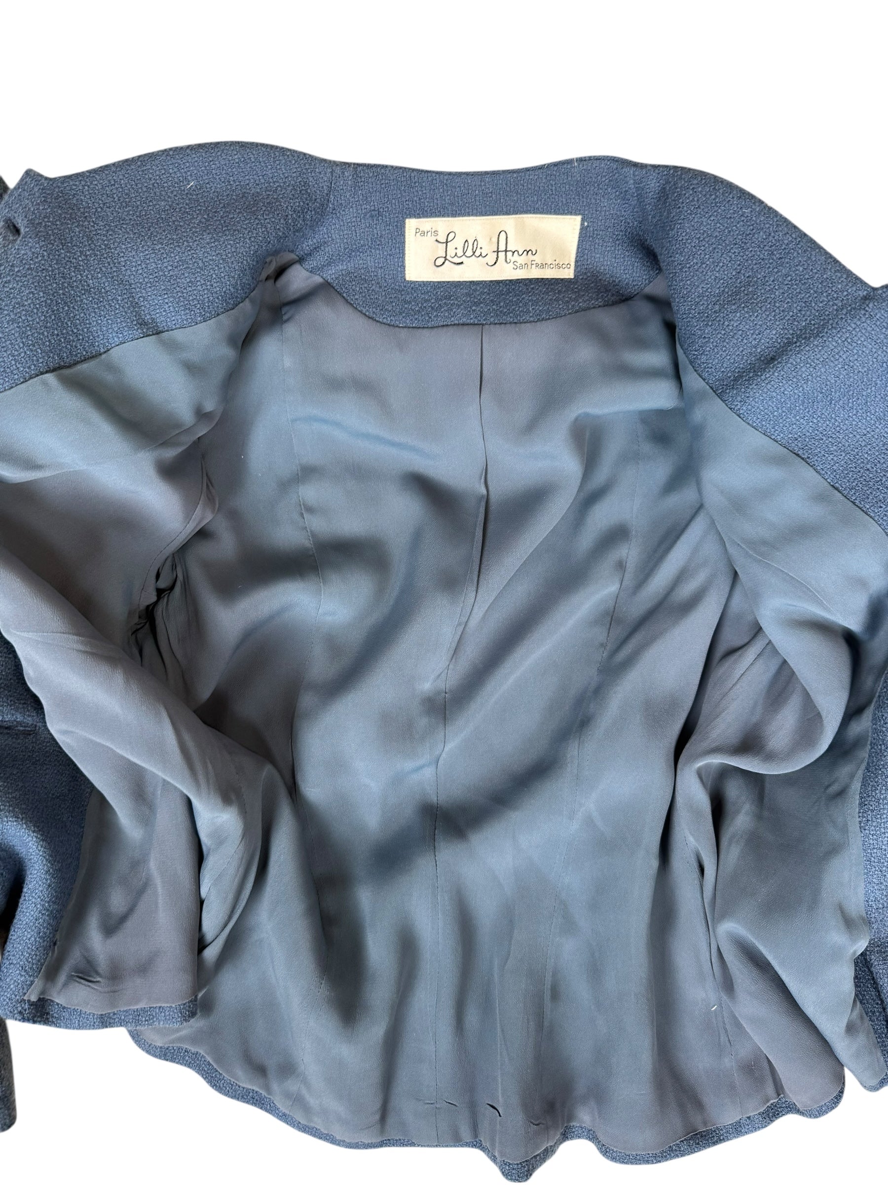 Open of 1960s Lilli Ann Periwinkle Mink Set L