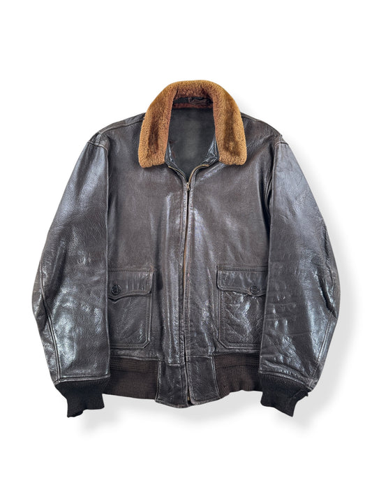 Front of Vintage Leather M422 Flight Jacket SZ M AS IS