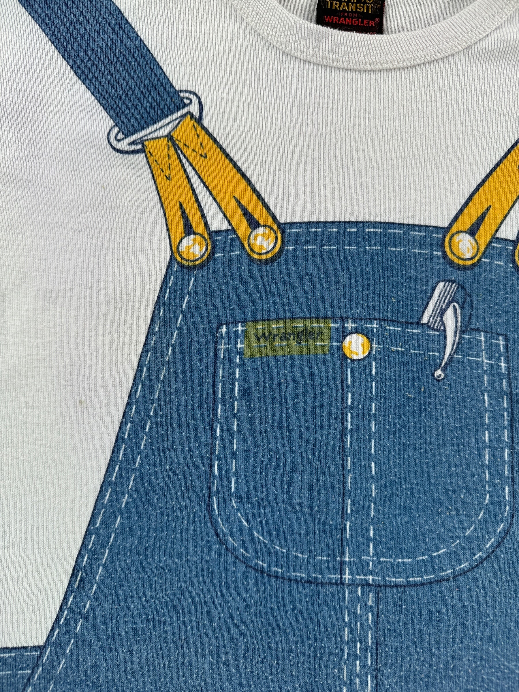 Graphic of Vintage 70's Wrangler Overalls Tee SZ S