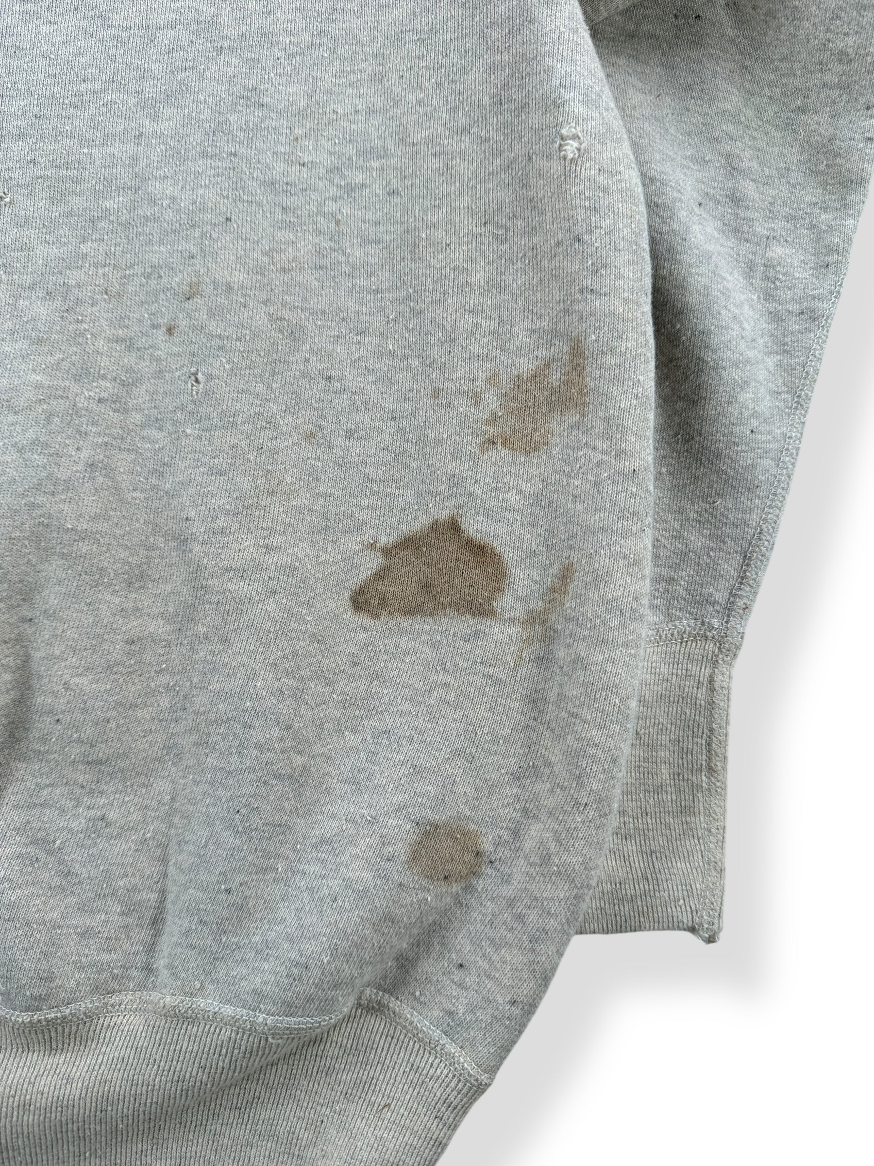 Stain on Vintage Distressed Hanes Wind Shield Single V Sweatshirt SZ S