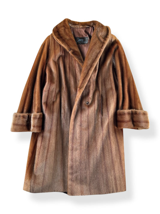 Front of Vintage 60s Fur Coat SZ XXL AS IS