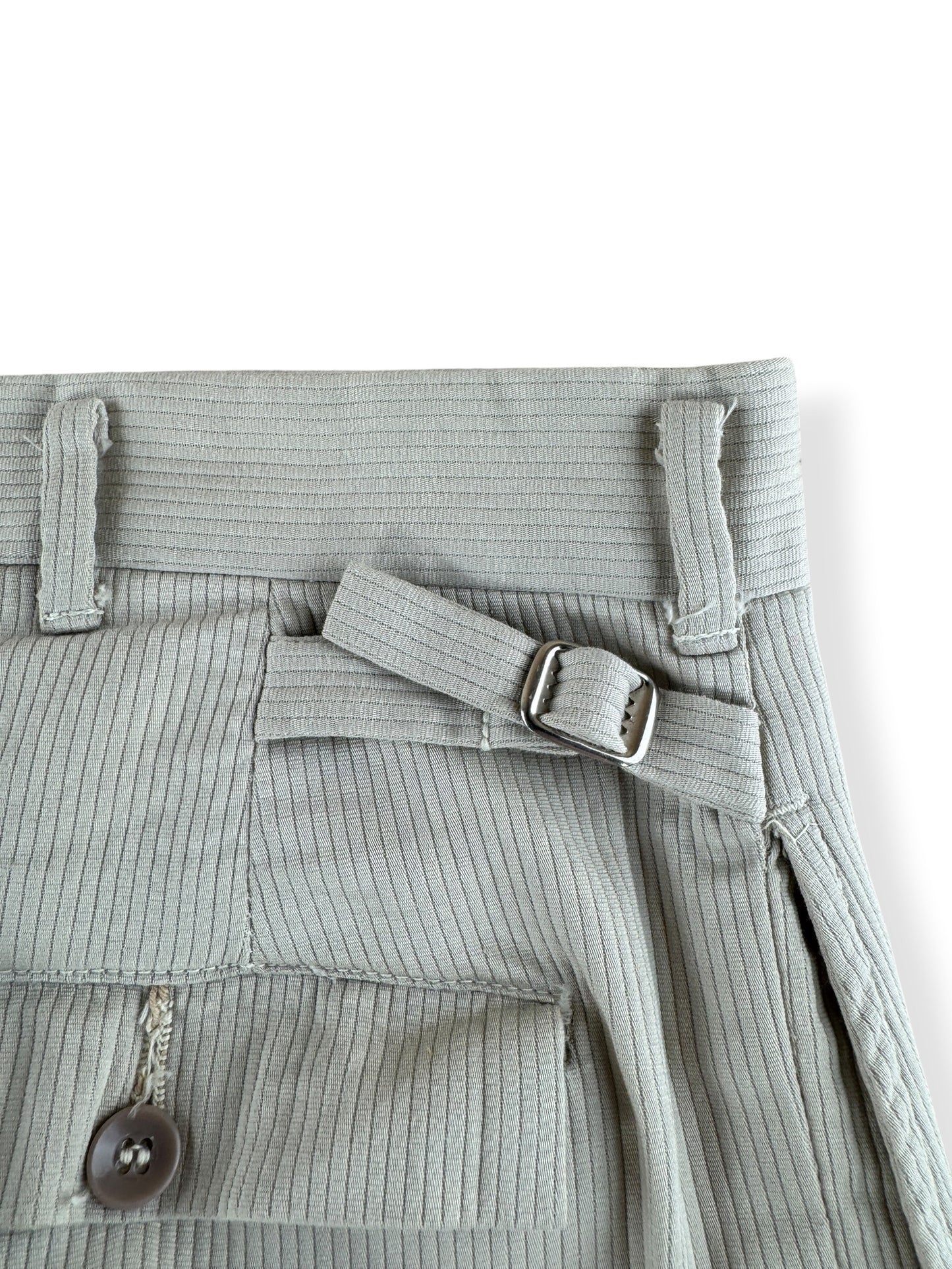 Side Cinch on Vintage Fieldmaster Piqued Cotton Side Synch Trousers W33