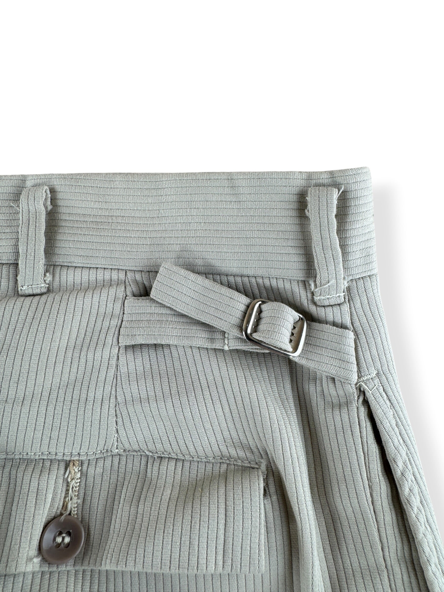Side Cinch on Vintage Fieldmaster Piqued Cotton Side Synch Trousers W33