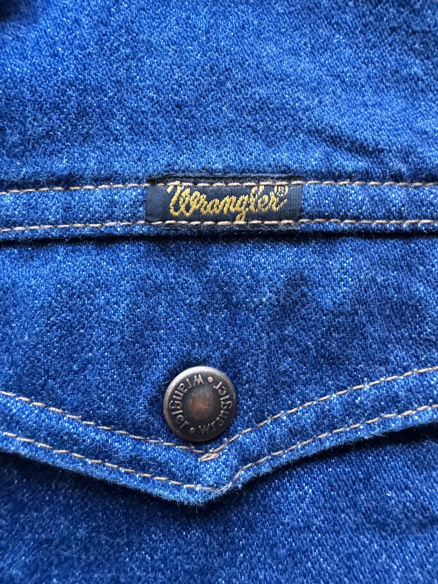 tag on Vintage Wrangler M-159 Denim Jacket SZ M