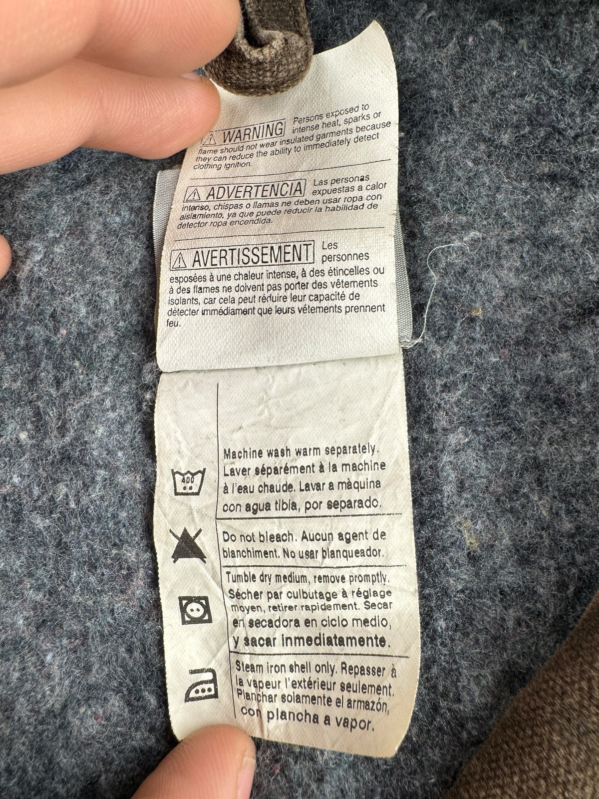 Tags on Vintage Brown Carhartt Chore Jacket SZ XL