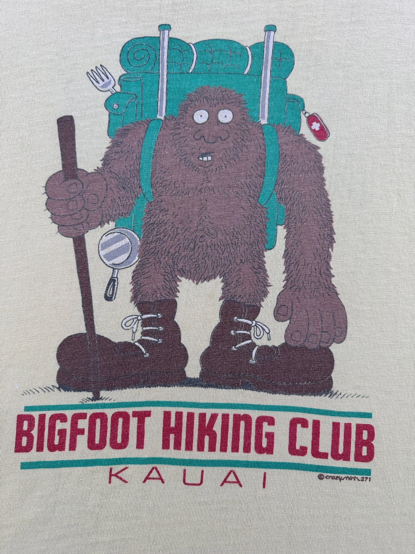 Graphic of Vintage Big Foot Hiking Club Tee SZ L