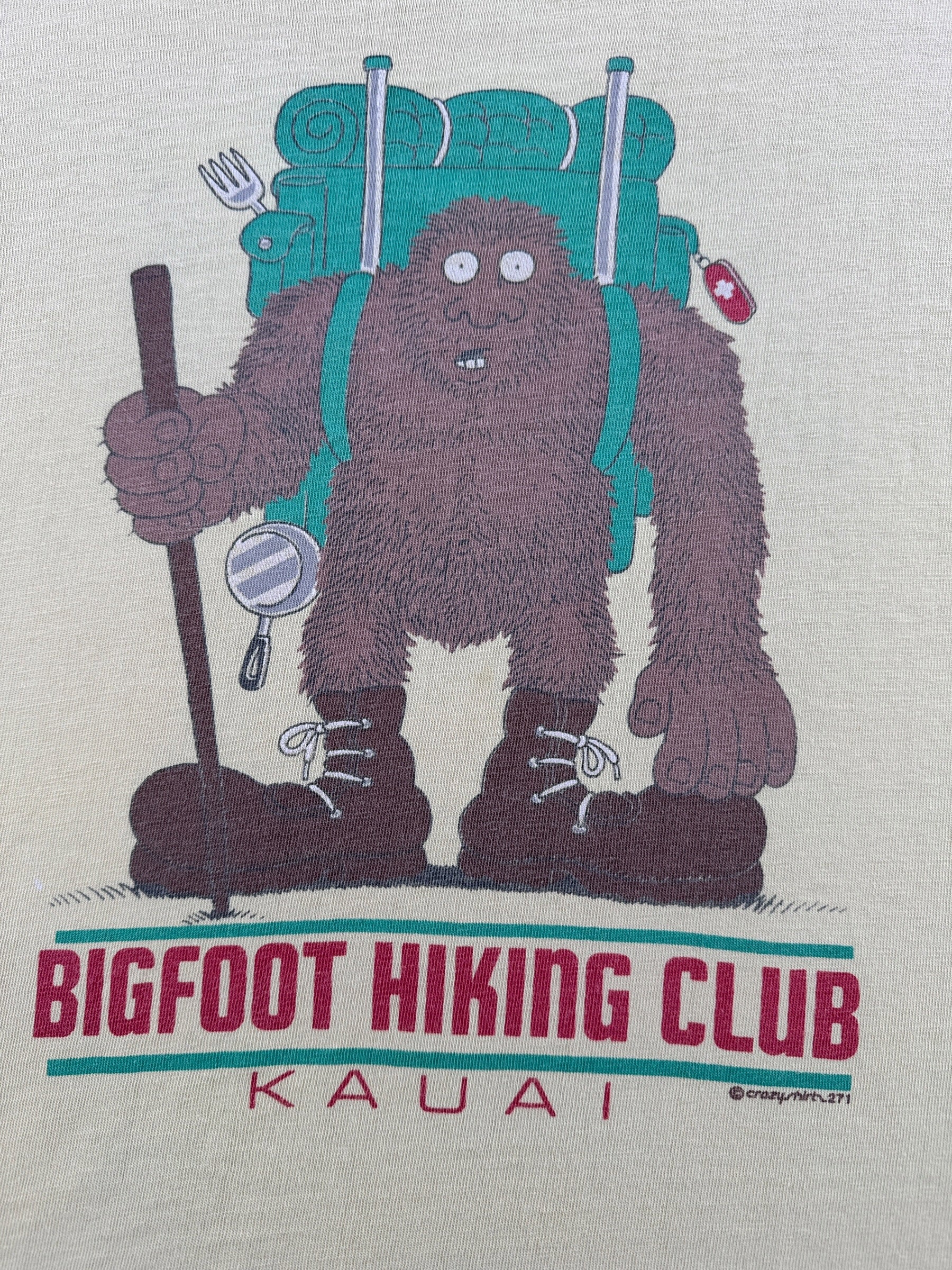 Graphic of Vintage Big Foot Hiking Club Tee SZ L
