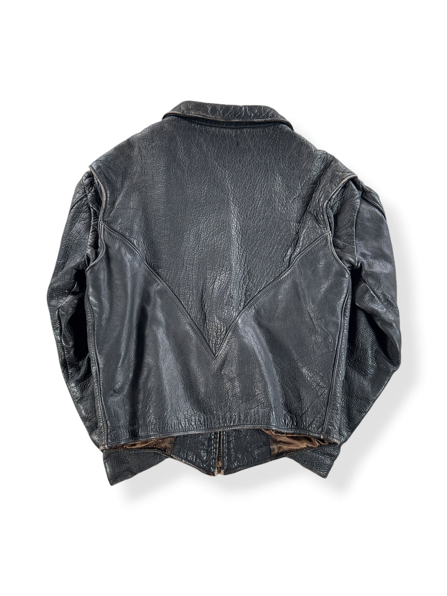 Back of Vintage 50s 60s Era Leather Jacket SZ XS