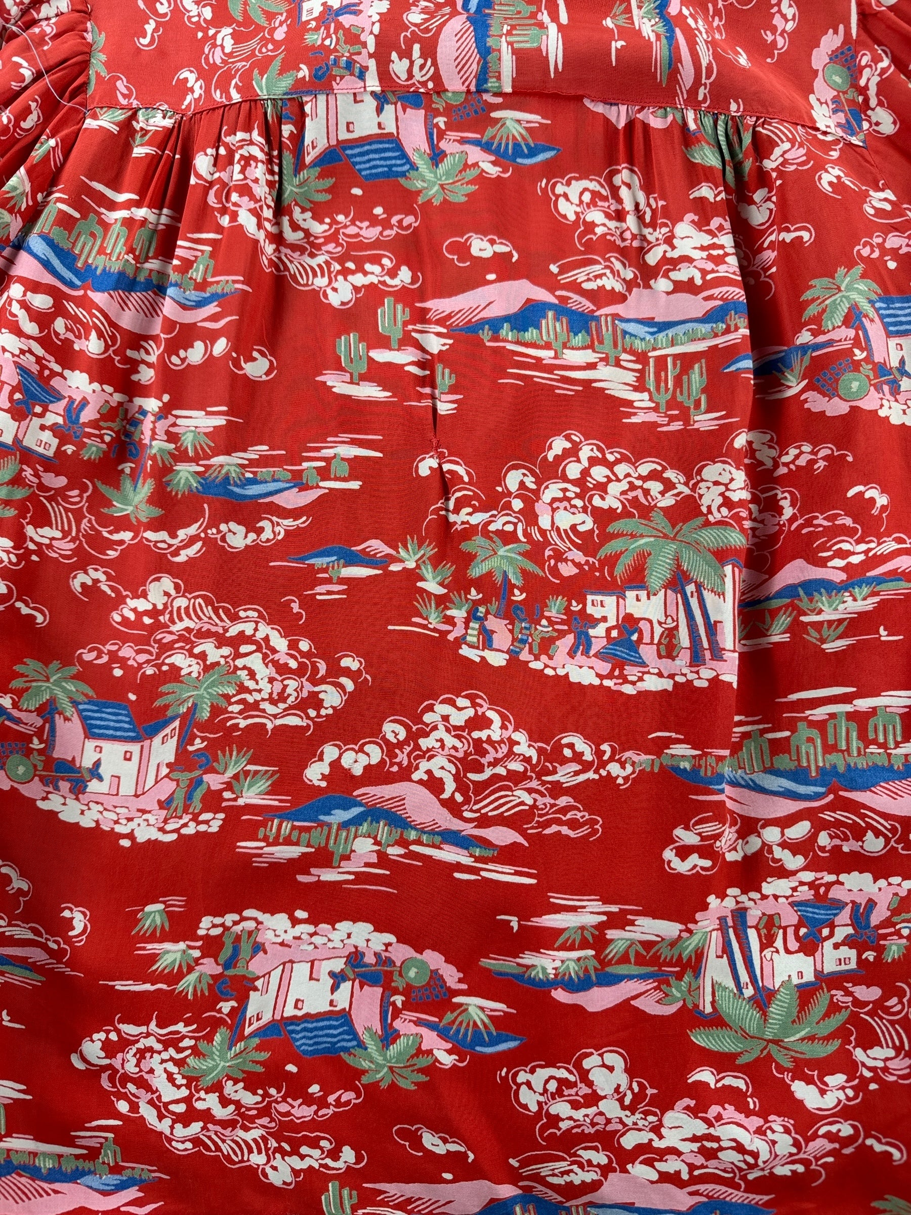 Design on Vintage Mexican Motif Ladies Aloha Shirt SZ M