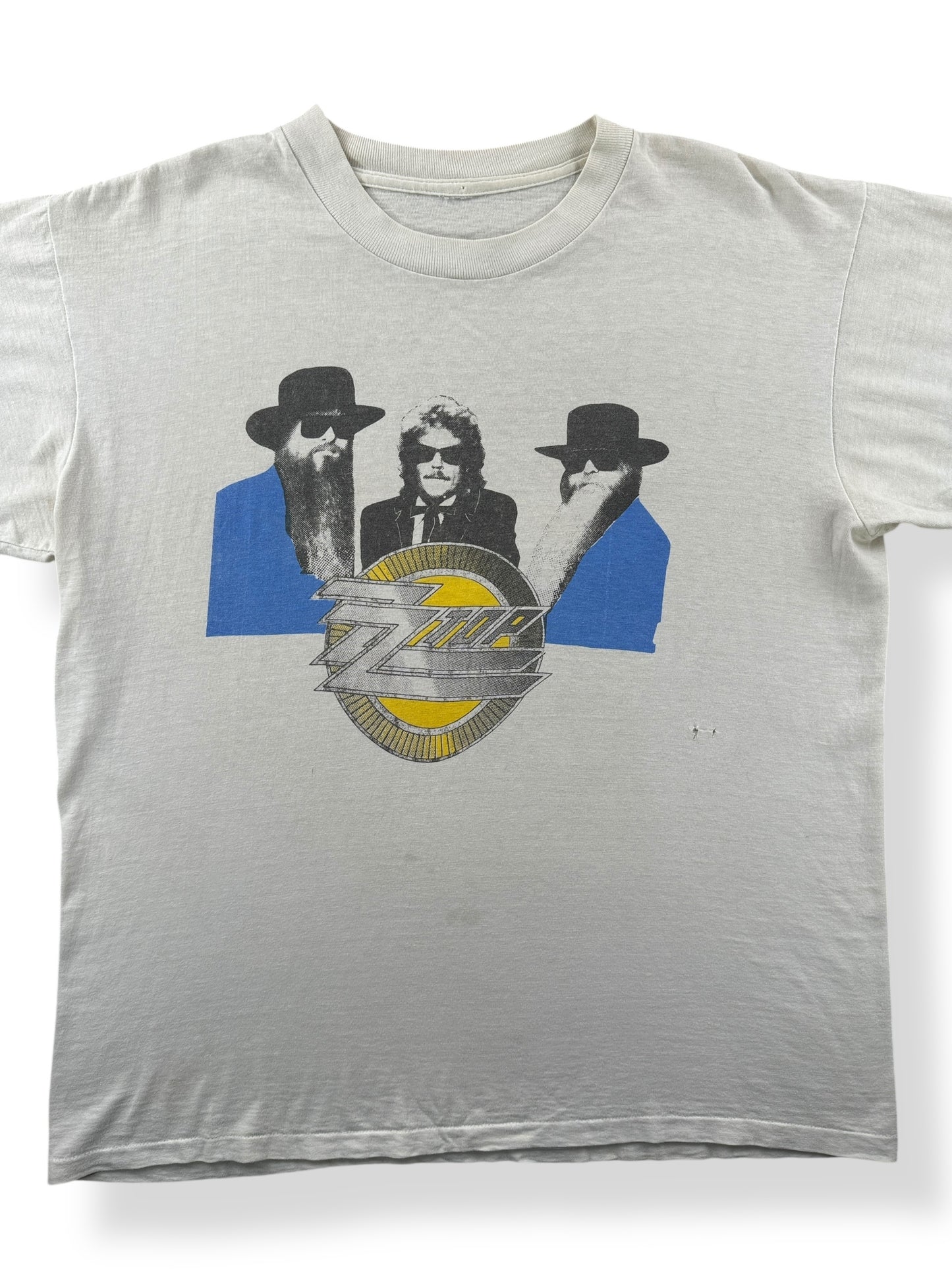 Front Close Up of Vintage 1991 ZZ Top Tour Tee SZ XL