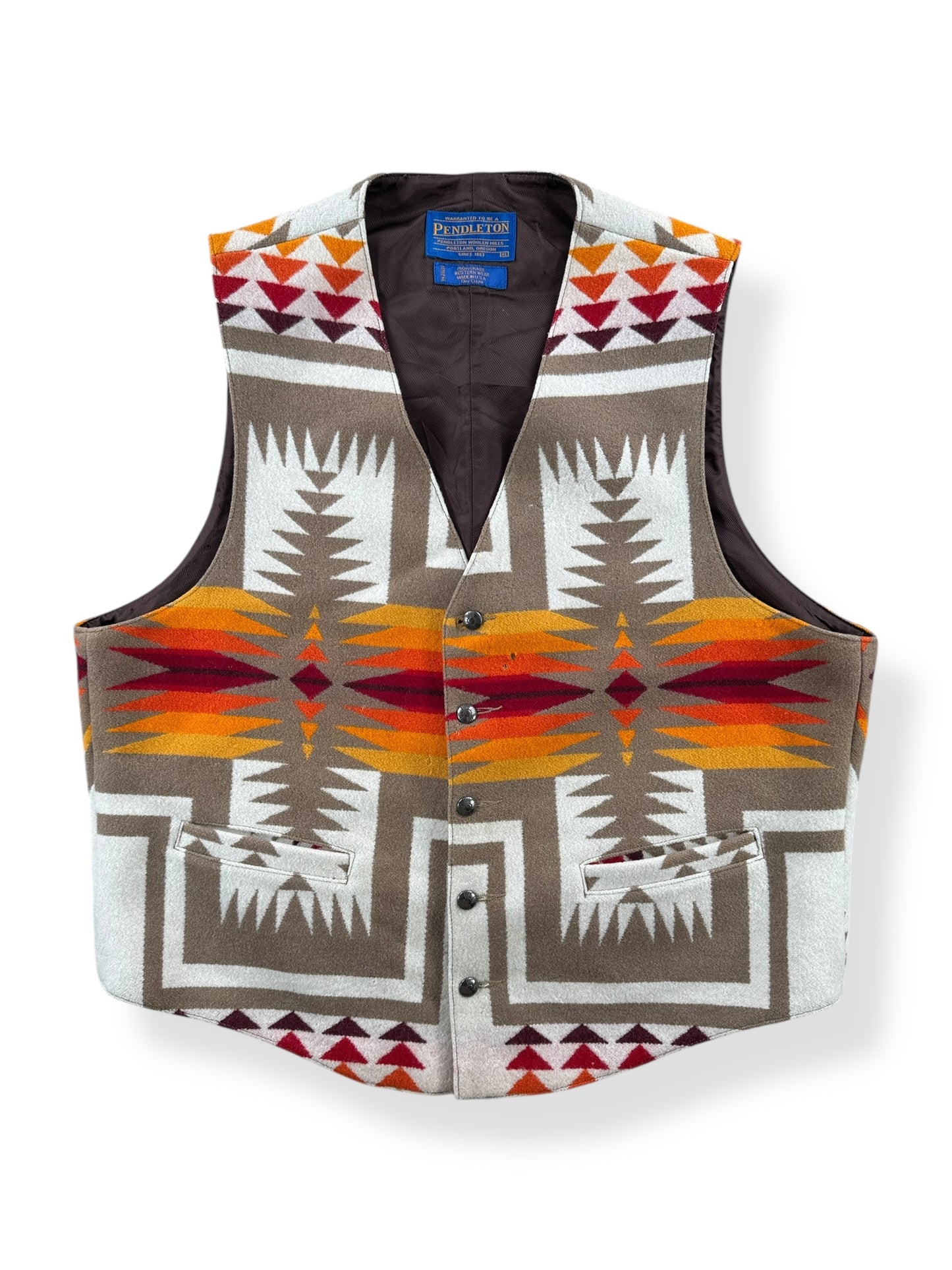 Front of Vintage Pendleton High Grade Western Wear Vest AS IS SZ XL