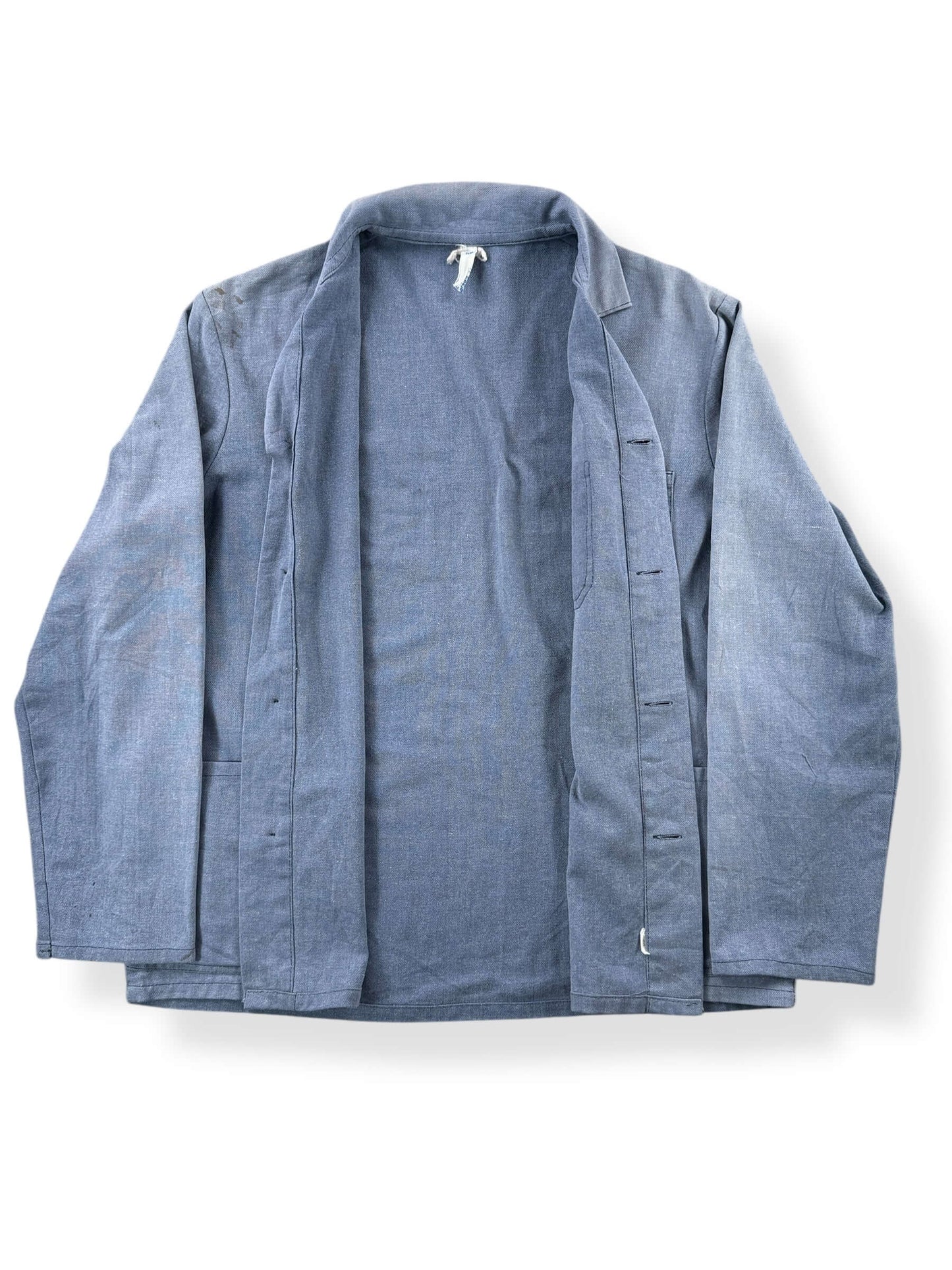 Inside of Vintage Faded French Chore Coat SZ L