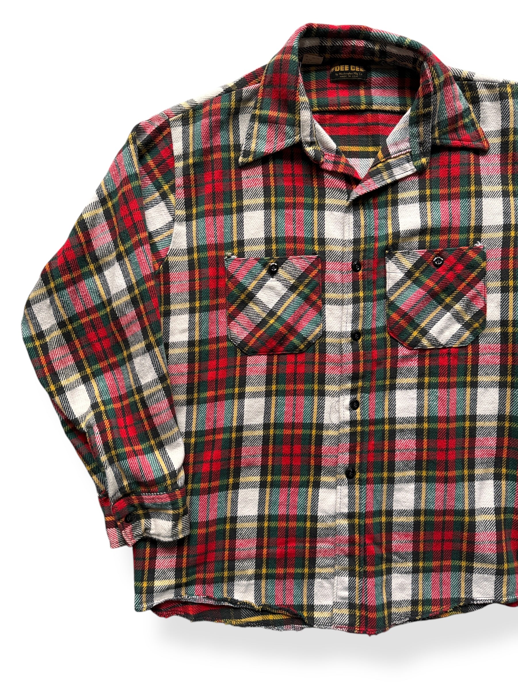 Front Right of Vintage Dee Cee Cotton Flannel SZ XL